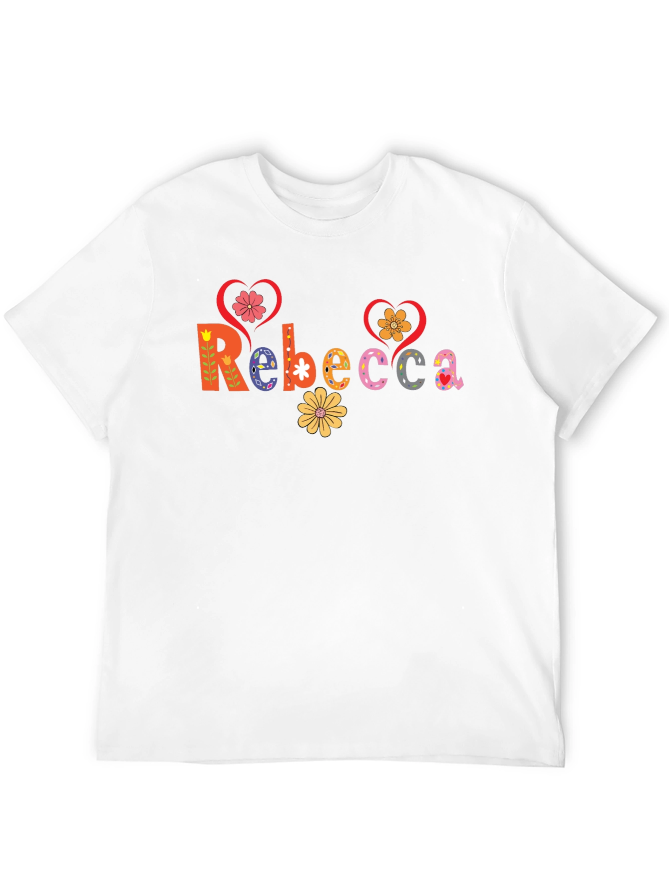 Rebecca Floral Lettering Black Tee