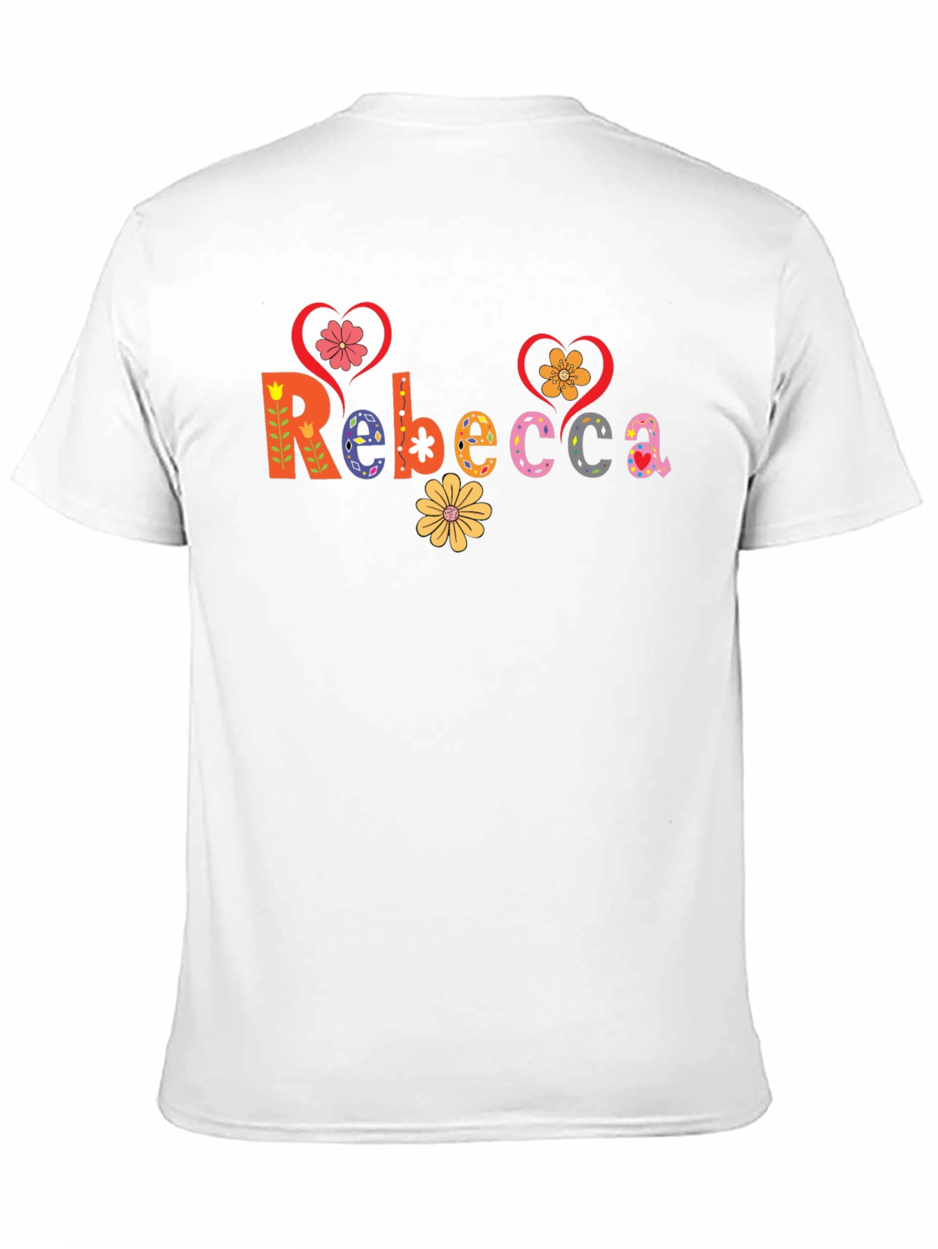 Rebecca Floral Lettering Black Tee