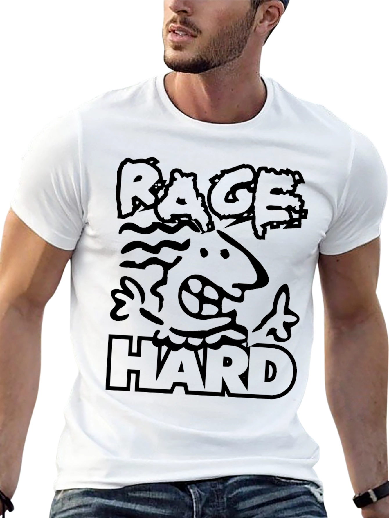 Rage Hard Graphic T-Shirt - Bold Black Tee