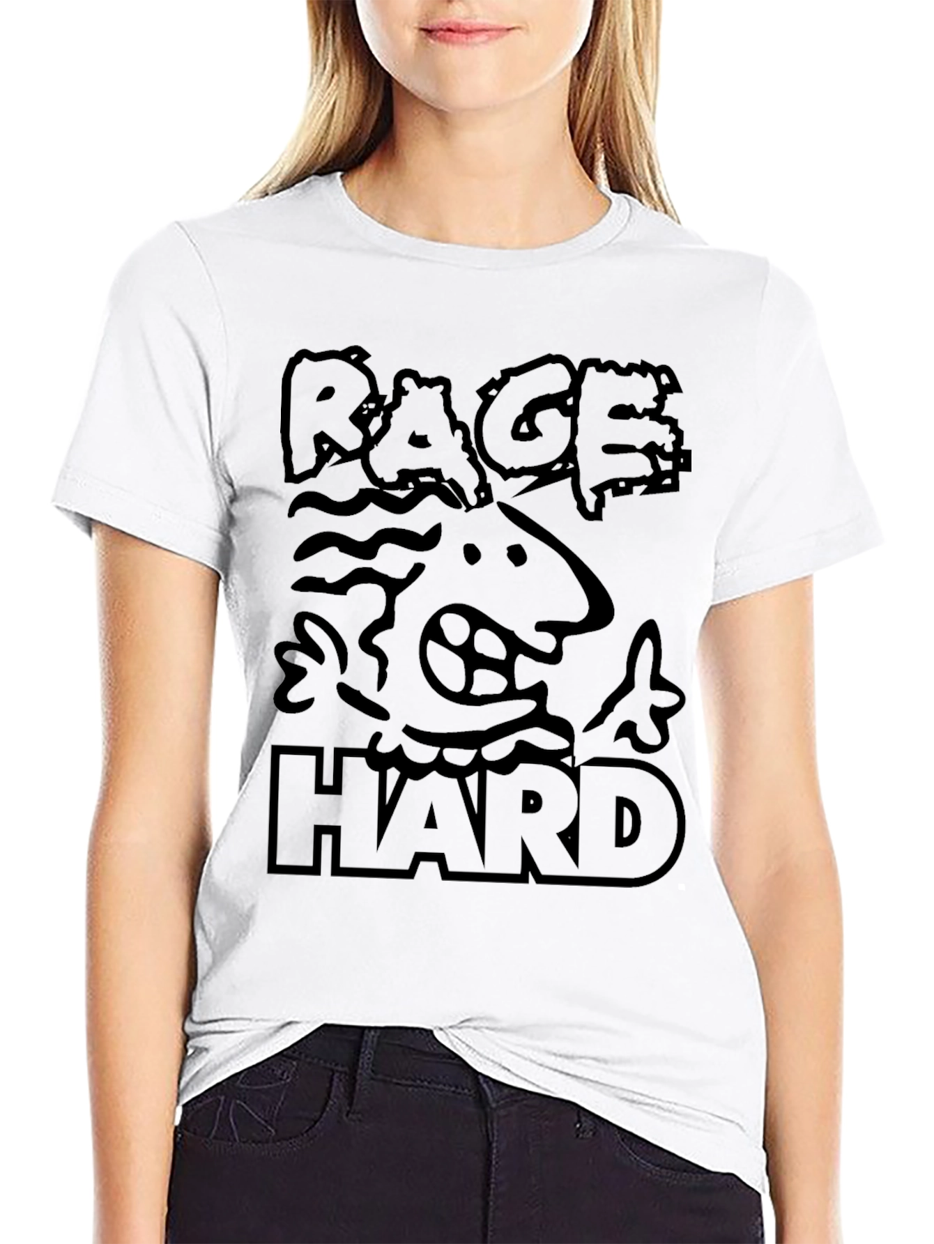 Rage Hard Graphic T-Shirt - Bold Black Tee