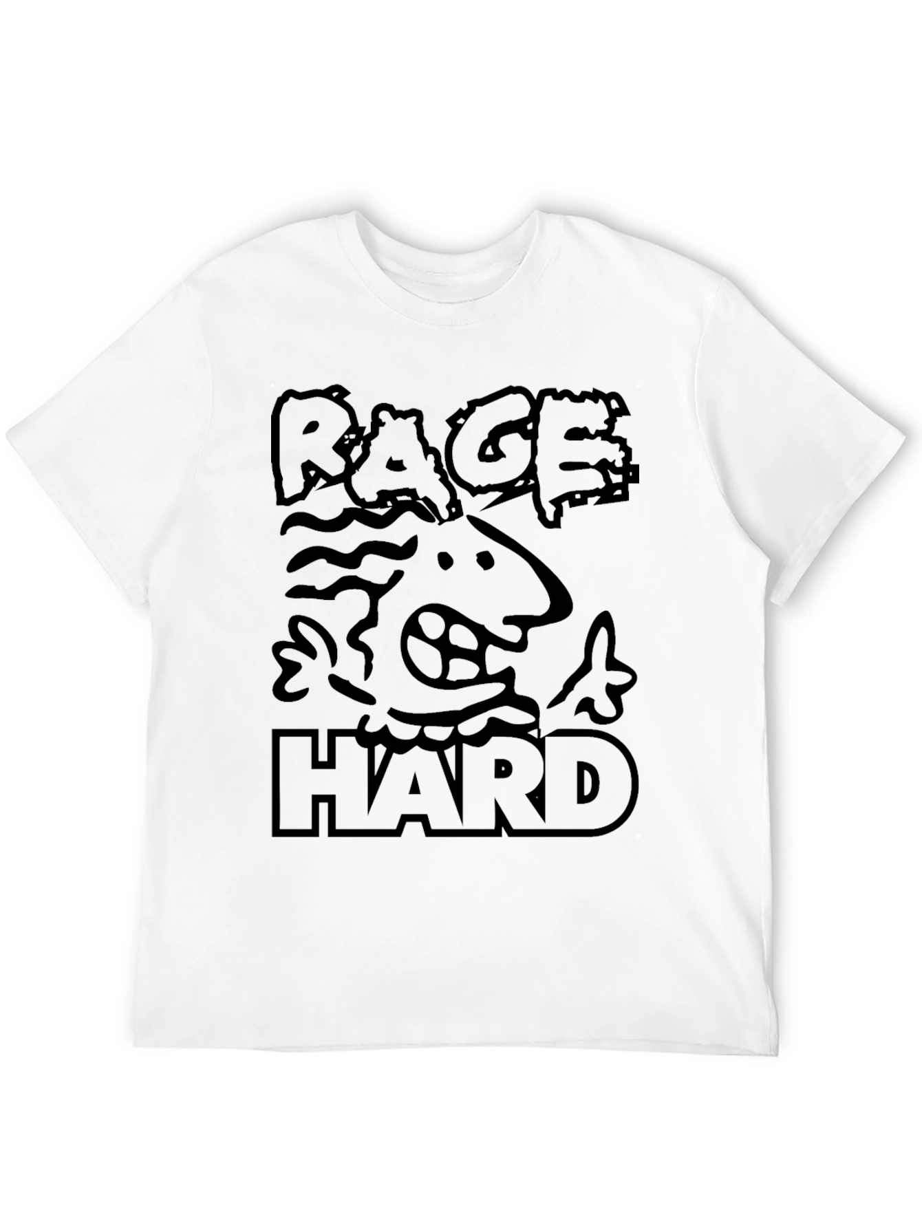 Rage Hard Graphic T-Shirt - Bold Black Tee
