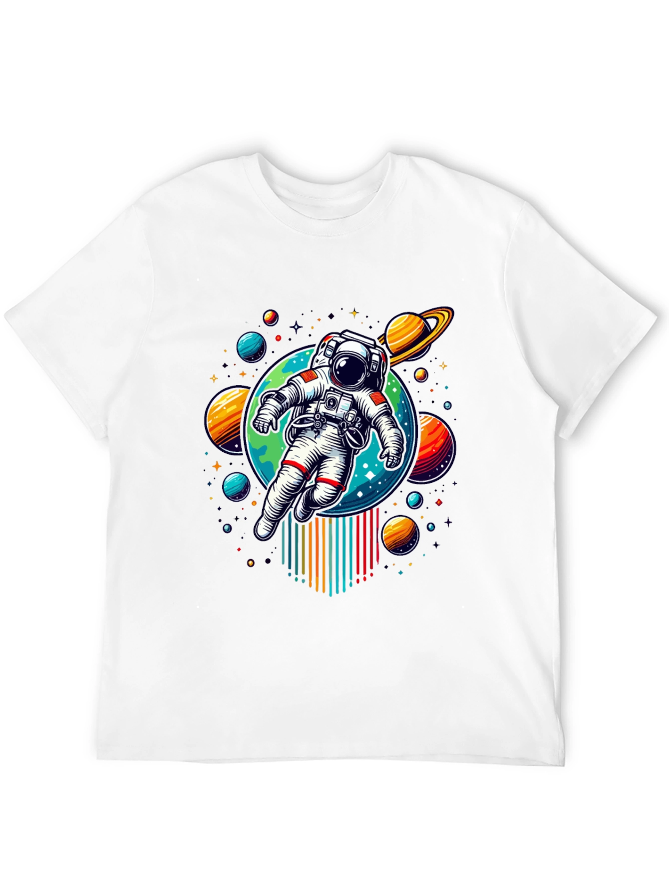 Astronaut Galaxy Graphic Print T-Shirt