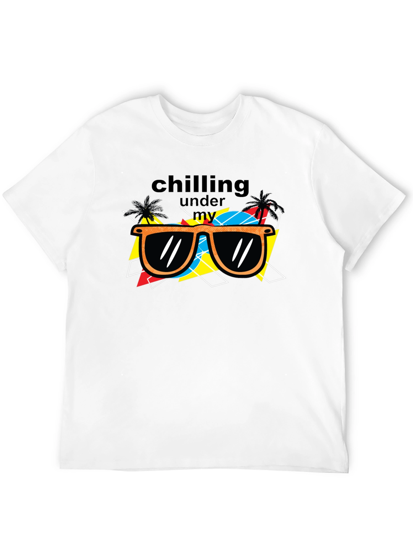 Chilling Under My Sunglasses Black Graphic Tee