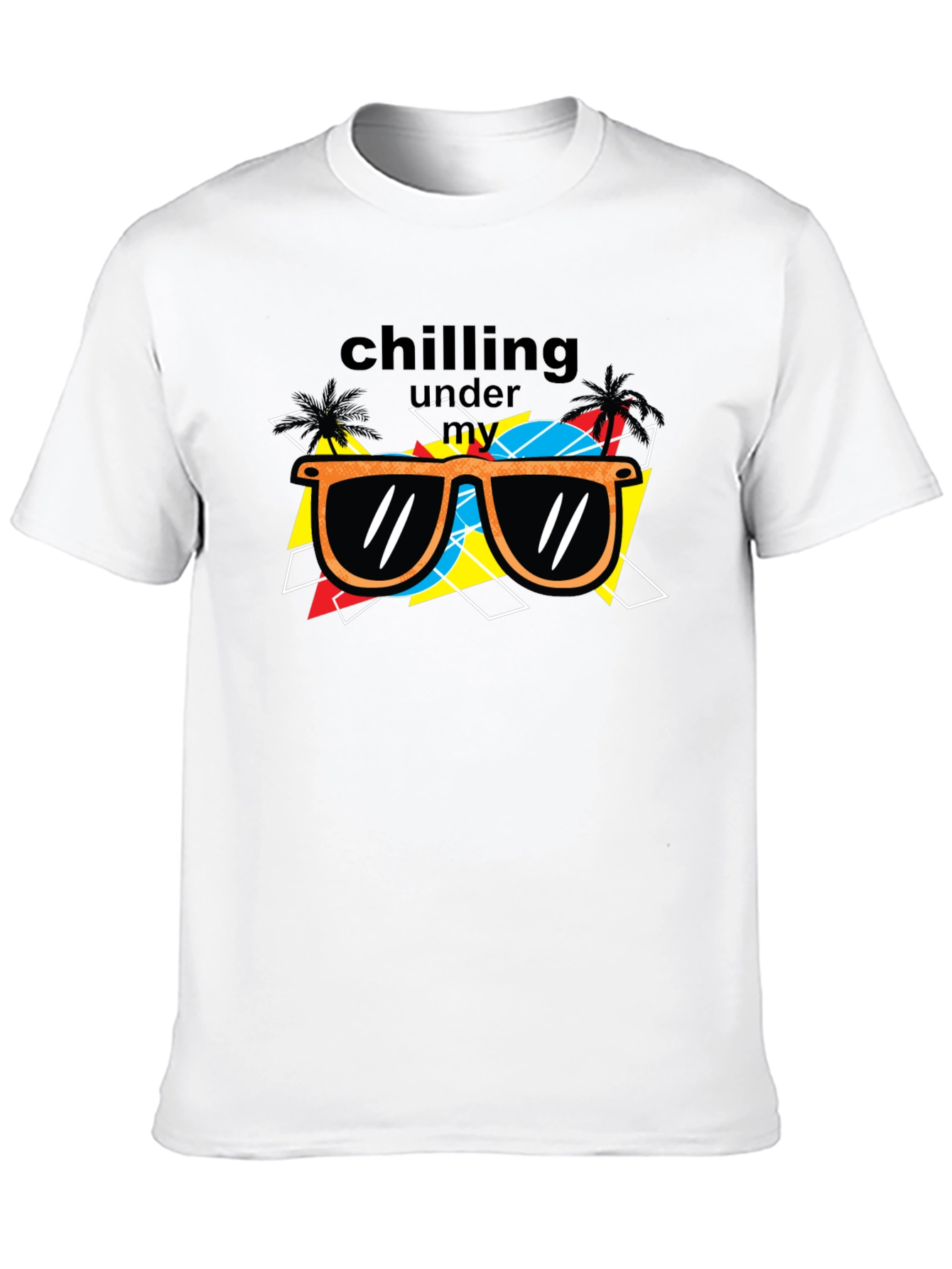 Chilling Under My Sunglasses Black Graphic Tee