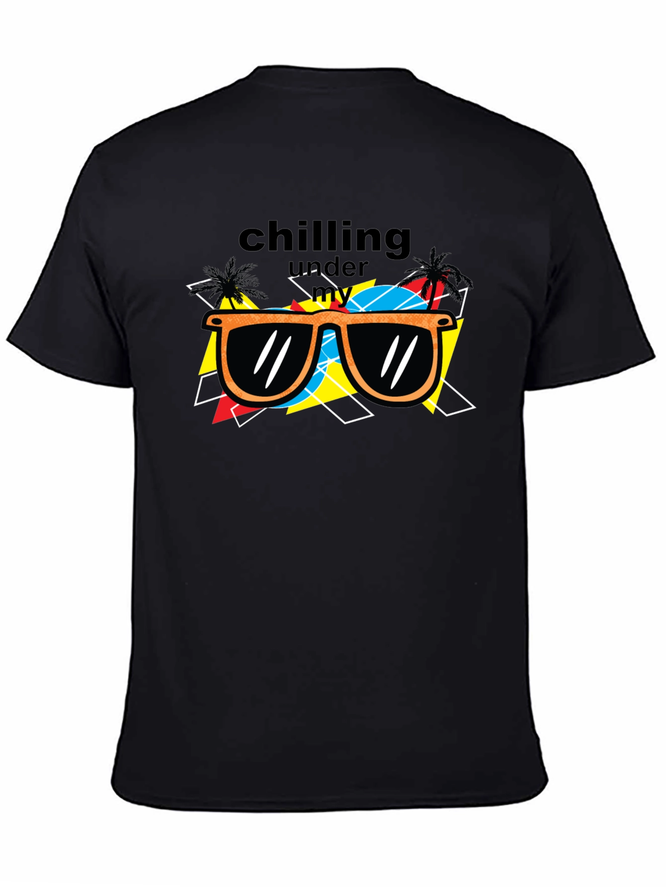 Chilling Under My Sunglasses Black Graphic Tee