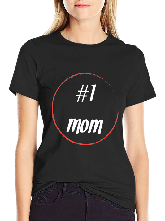 #1 Mom Black Graphic T-Shirt - Stylish & Comfortable