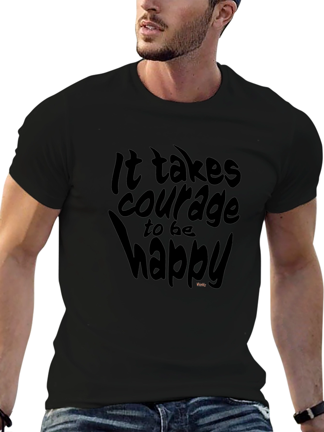 Courage to be Happy Black Graphic Tee