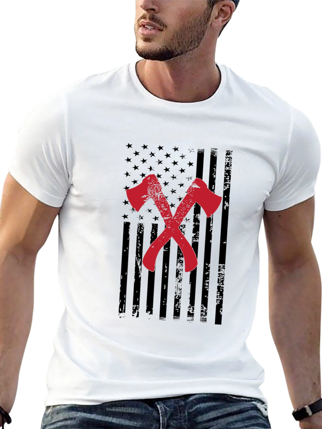 American Flag Axe Black T-Shirt