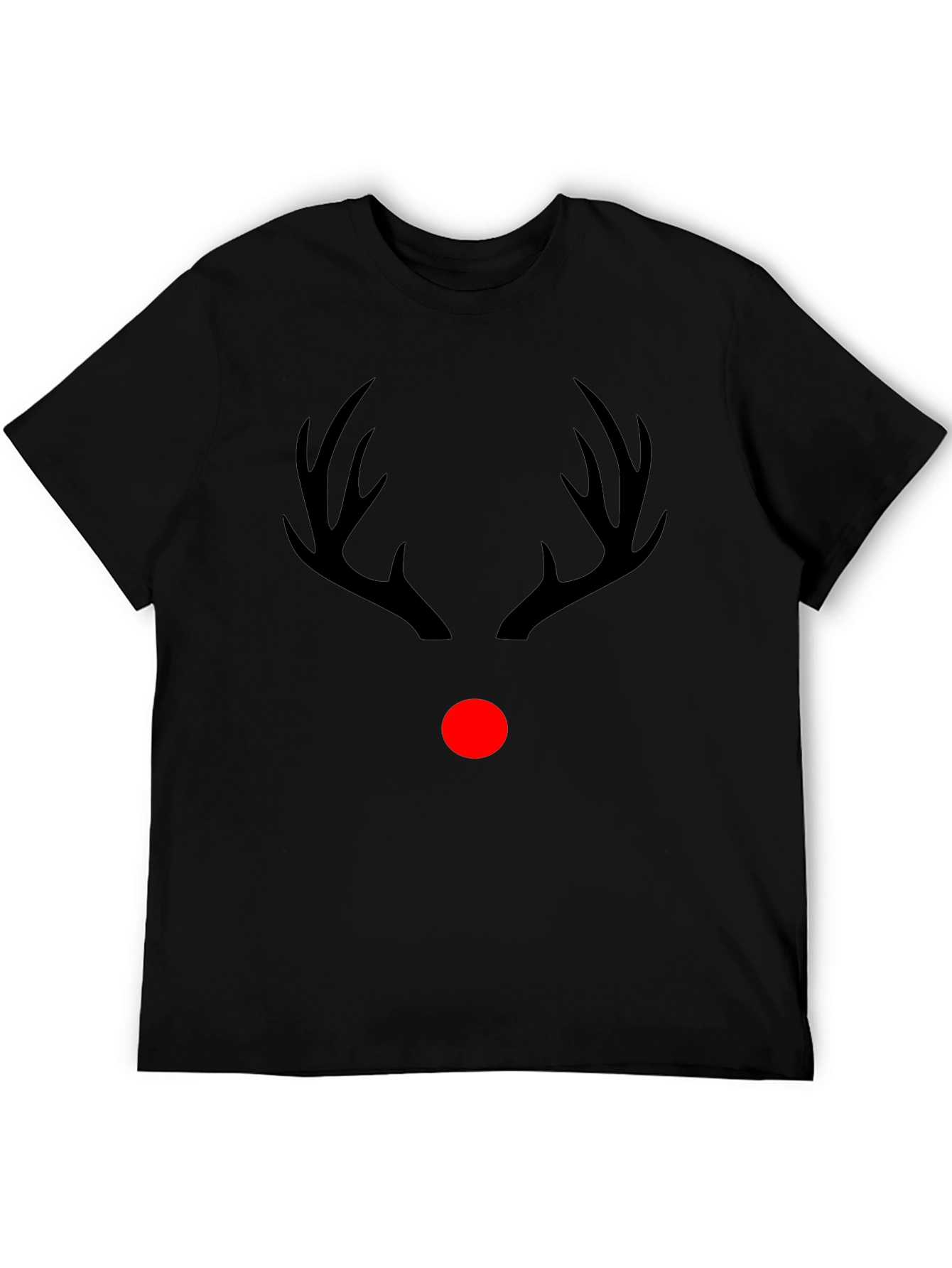 Reindeer Antler Nose Graphic Holiday T-Shirt