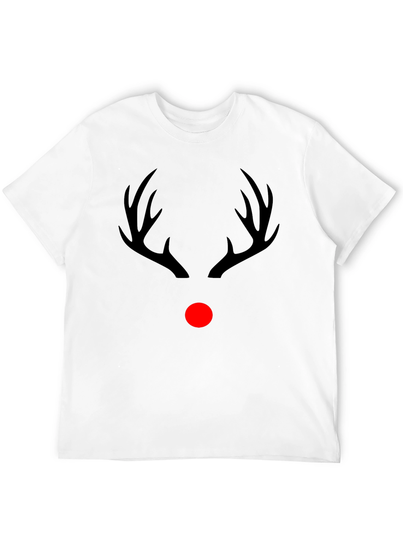 Reindeer Antler Nose Graphic Holiday T-Shirt