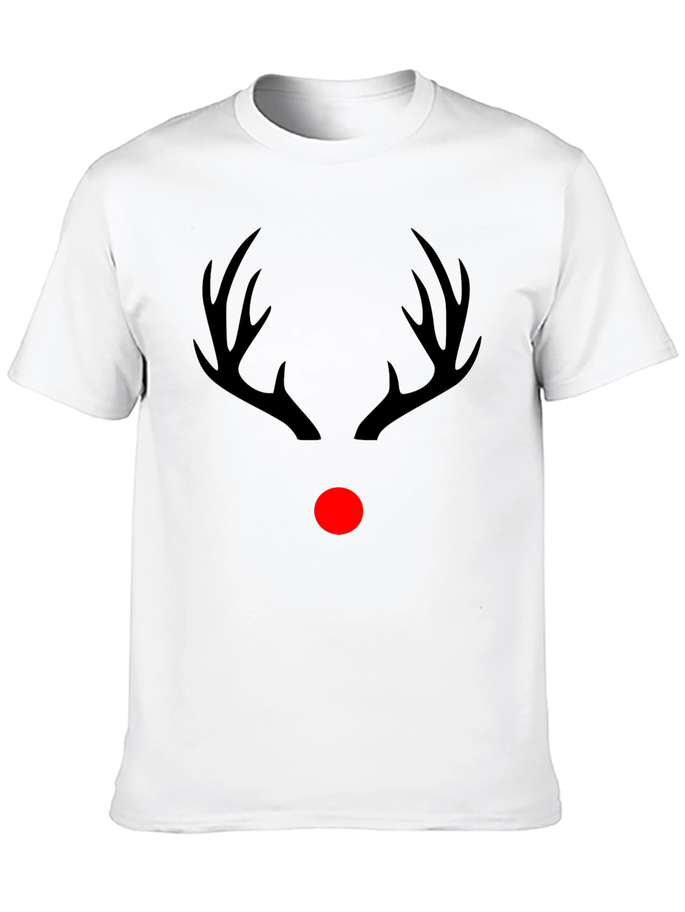 Reindeer Antler Nose Graphic Holiday T-Shirt