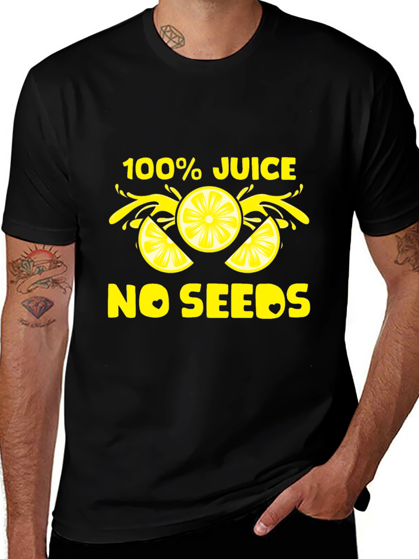 100% Juice No Seeds T-Shirt - Black