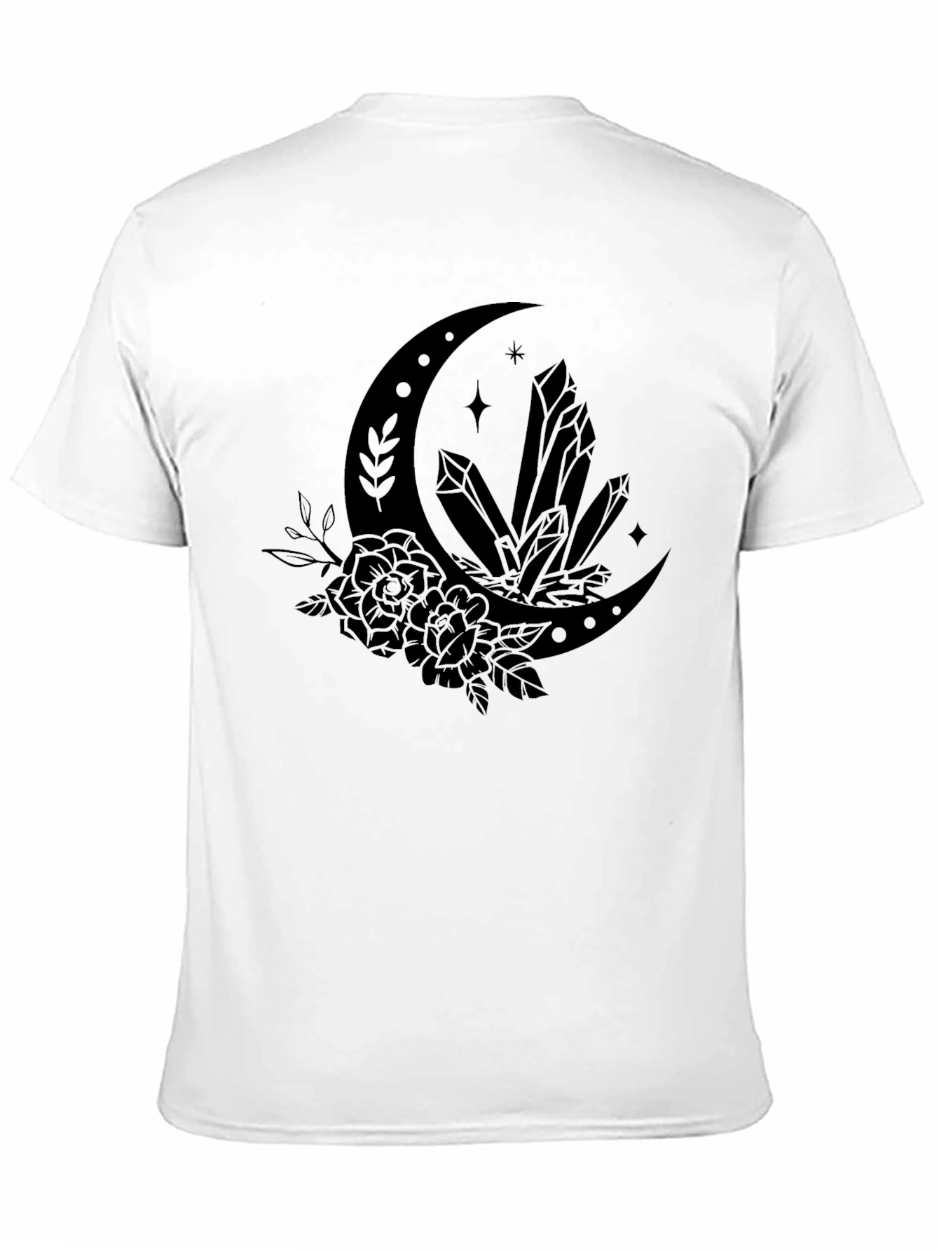 Crescent Moon Crystals T-Shirt - Mystical Graphic Tee