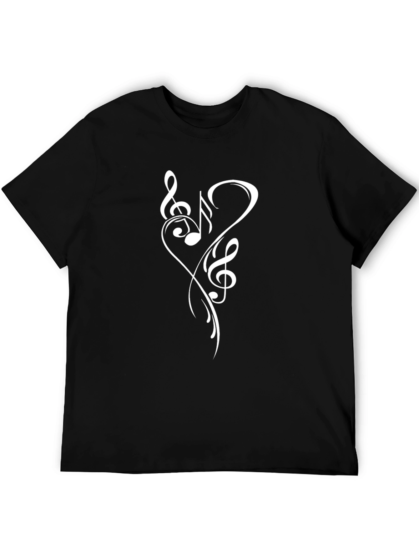 Musical Heart T-Shirt - Black Graphic Tee