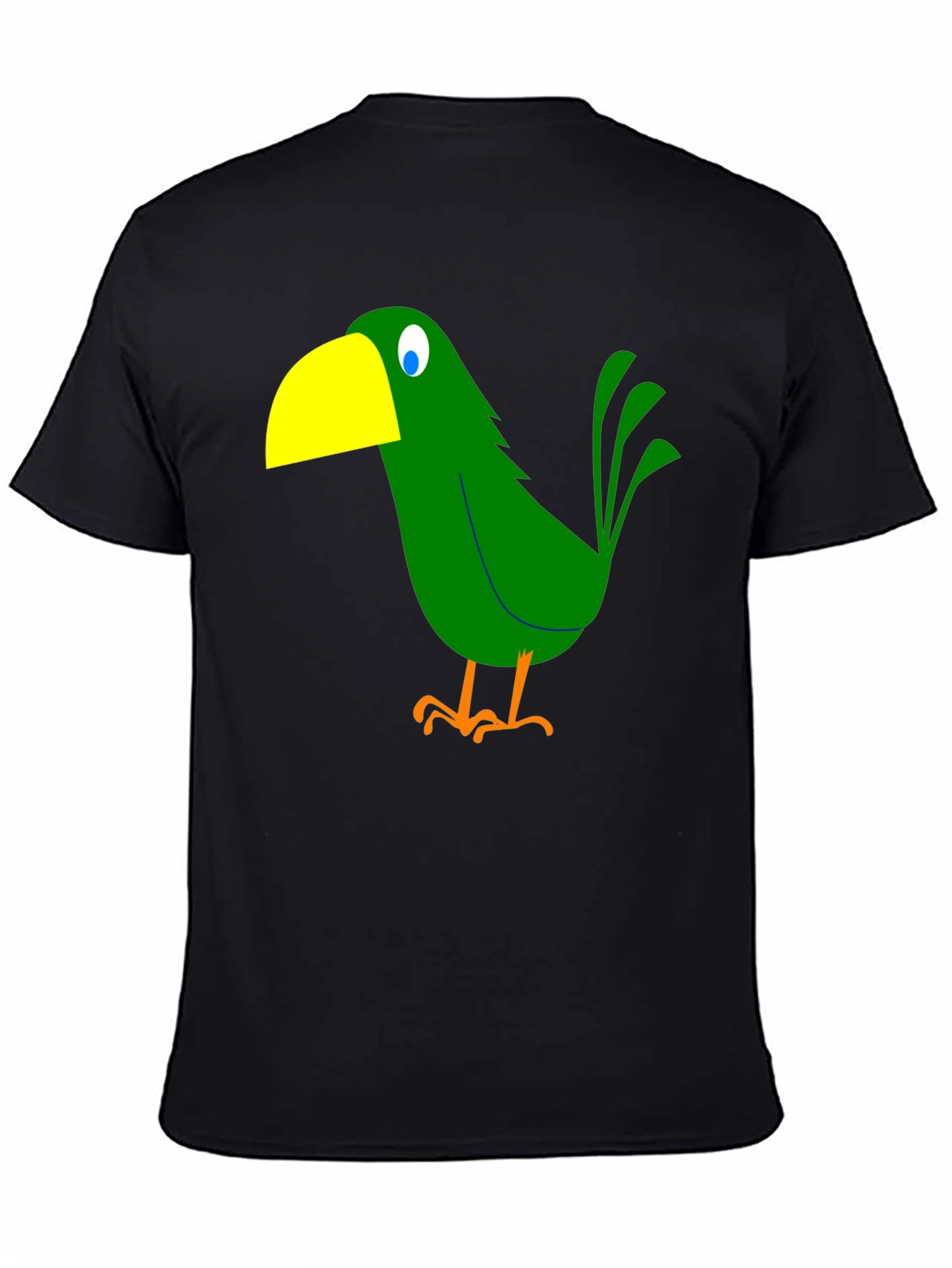Cartoon Bird Graphic Tee - Black T-Shirt