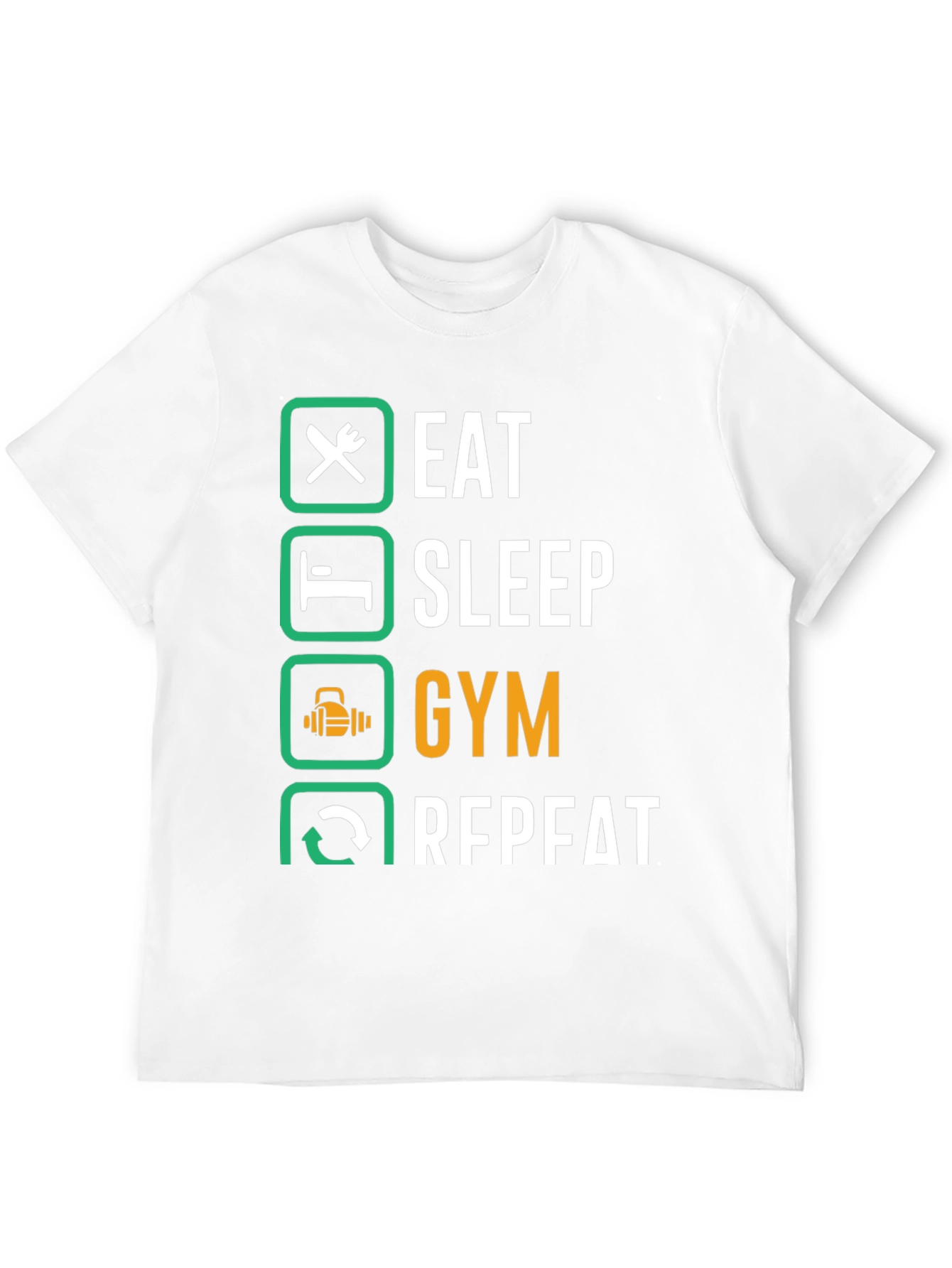 Eat Sleep Gym Repeat Black Graphic Tee