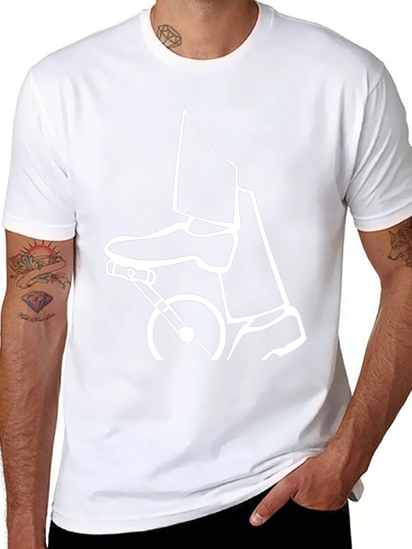 Stylish Black T-Shirt - Penny Farthing Design