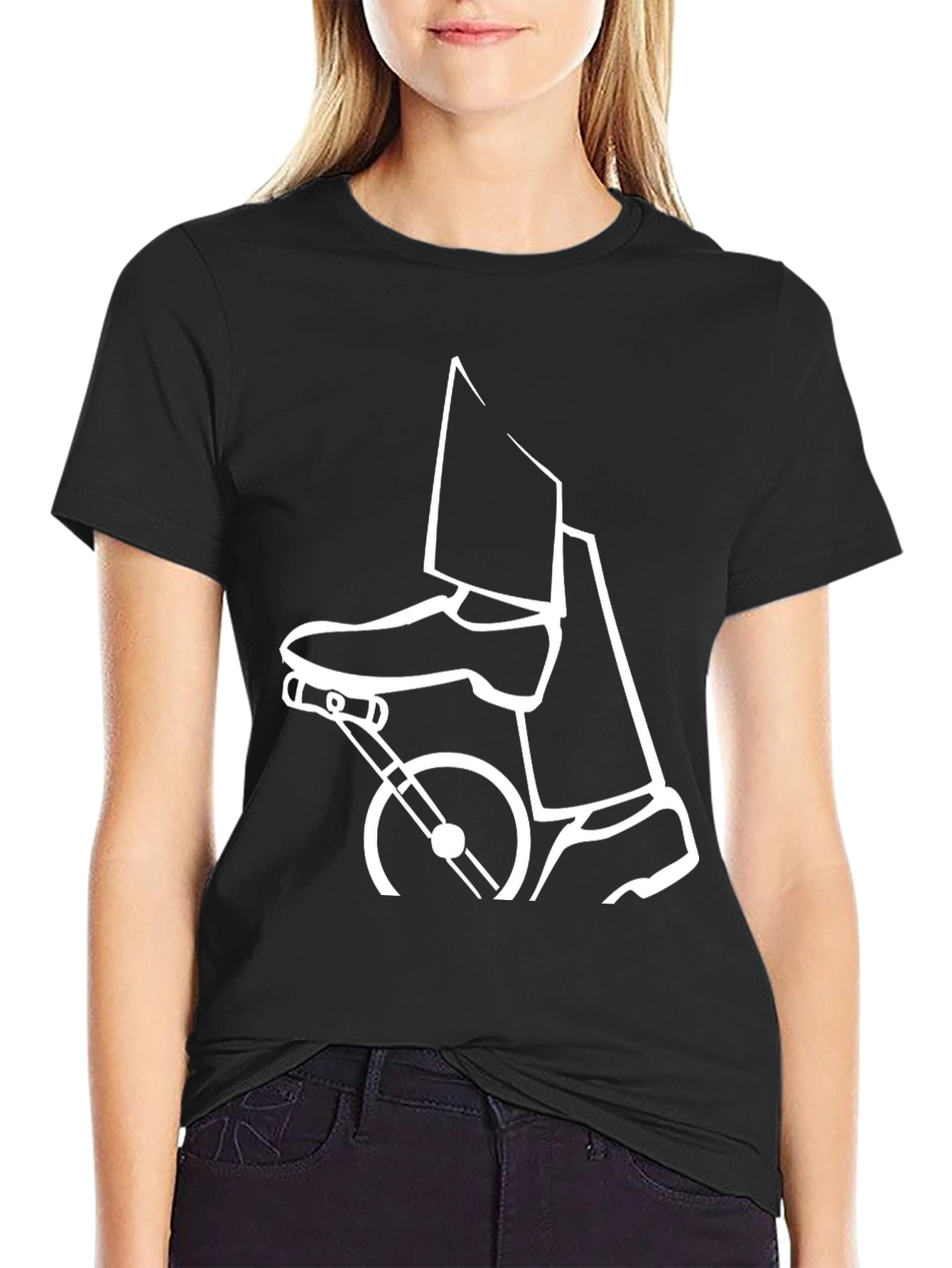 Stylish Black T-Shirt - Penny Farthing Design