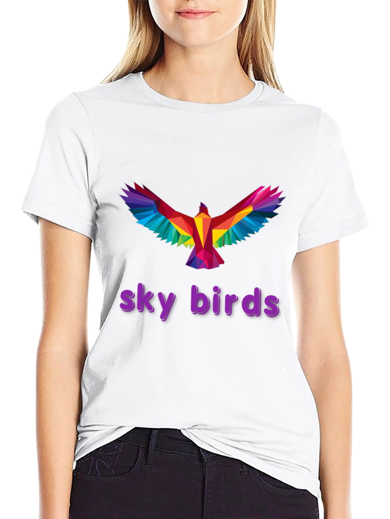 Geometric Rainbow Bird T-Shirt