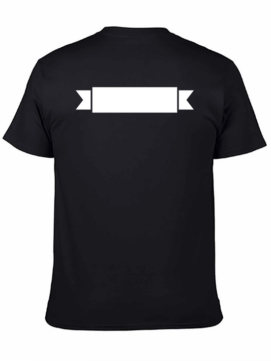Mens Black T-Shirt with Customizable Banner