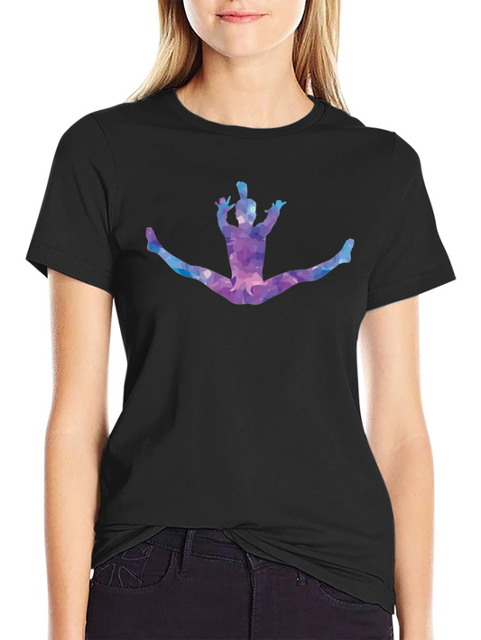 Gymnast Silhouette Mens Black Graphic Tee
