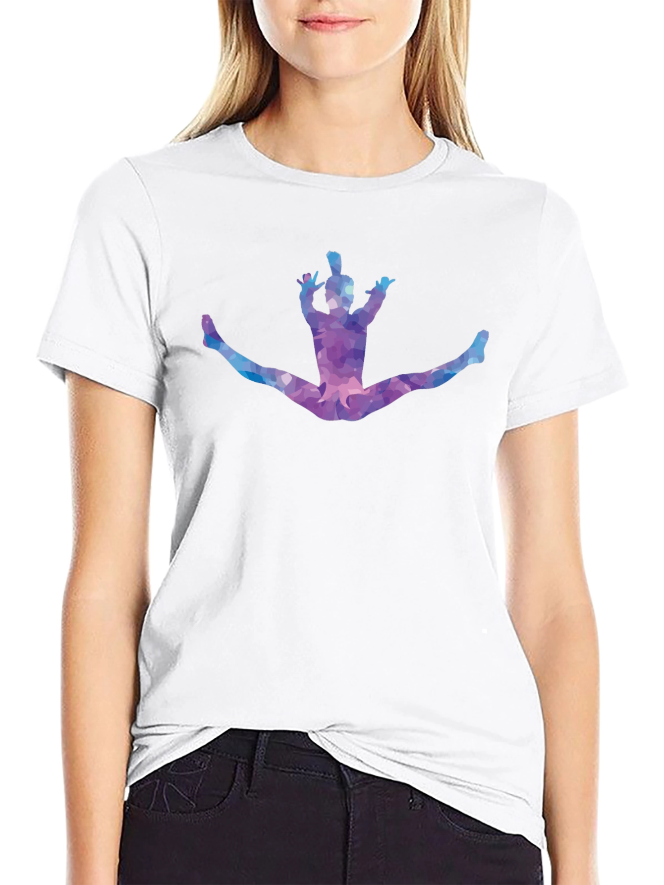 Gymnast Silhouette Mens Black Graphic Tee