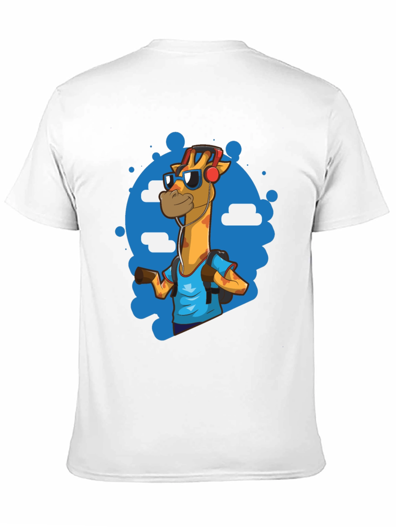 Cool Giraffe Tourist Graphic Tee - Black Cotton T-Shirt