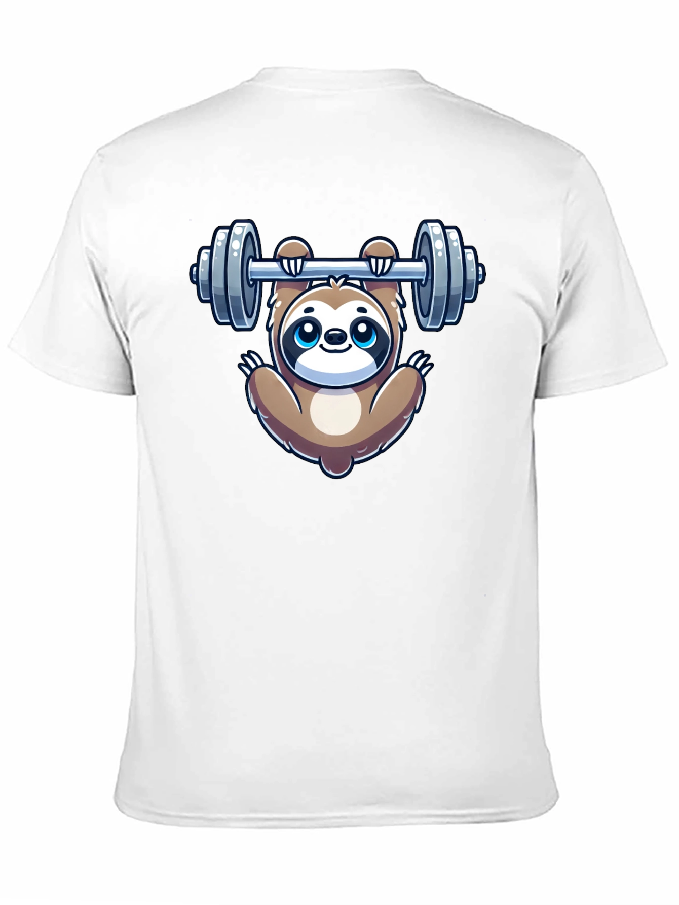 Sloth Lifting Weights Graphic Tee - Gym Humor