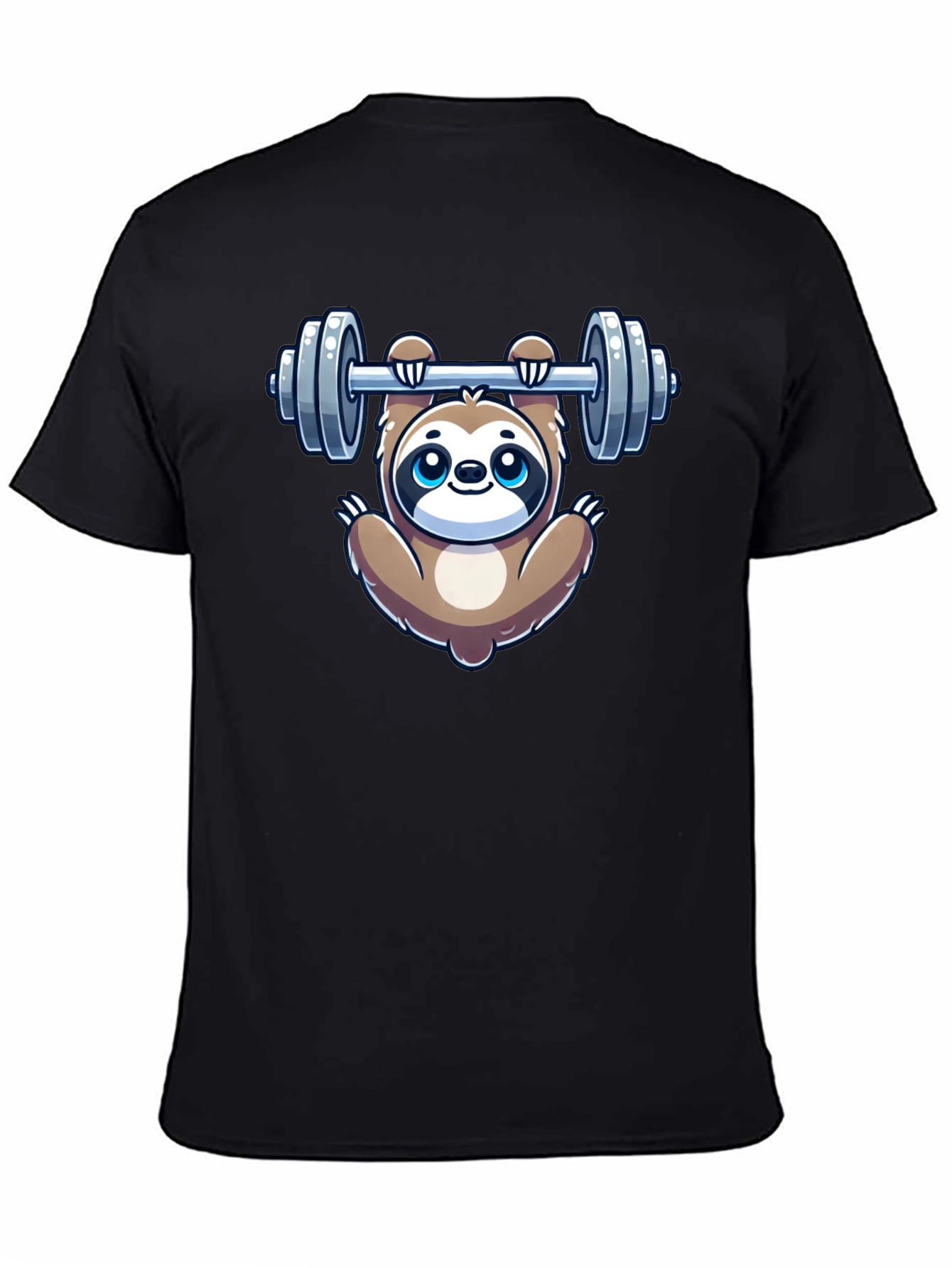 Sloth Lifting Weights Graphic Tee - Gym Humor