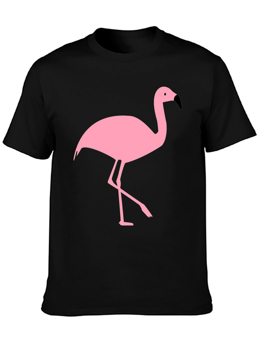 Black T-Shirt with Pink Flamingo Graphic