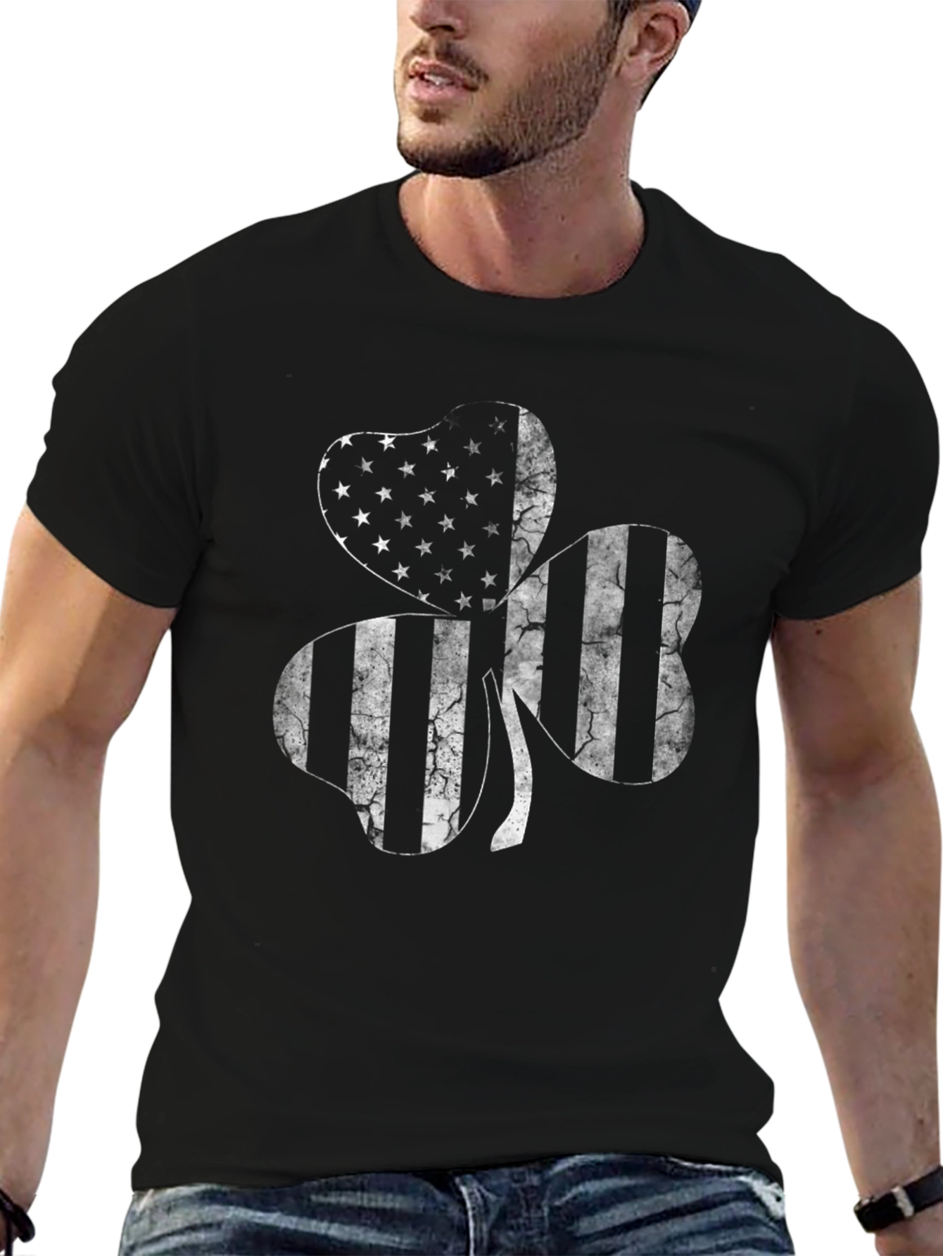 Irish American Flag Shamrock T-Shirt