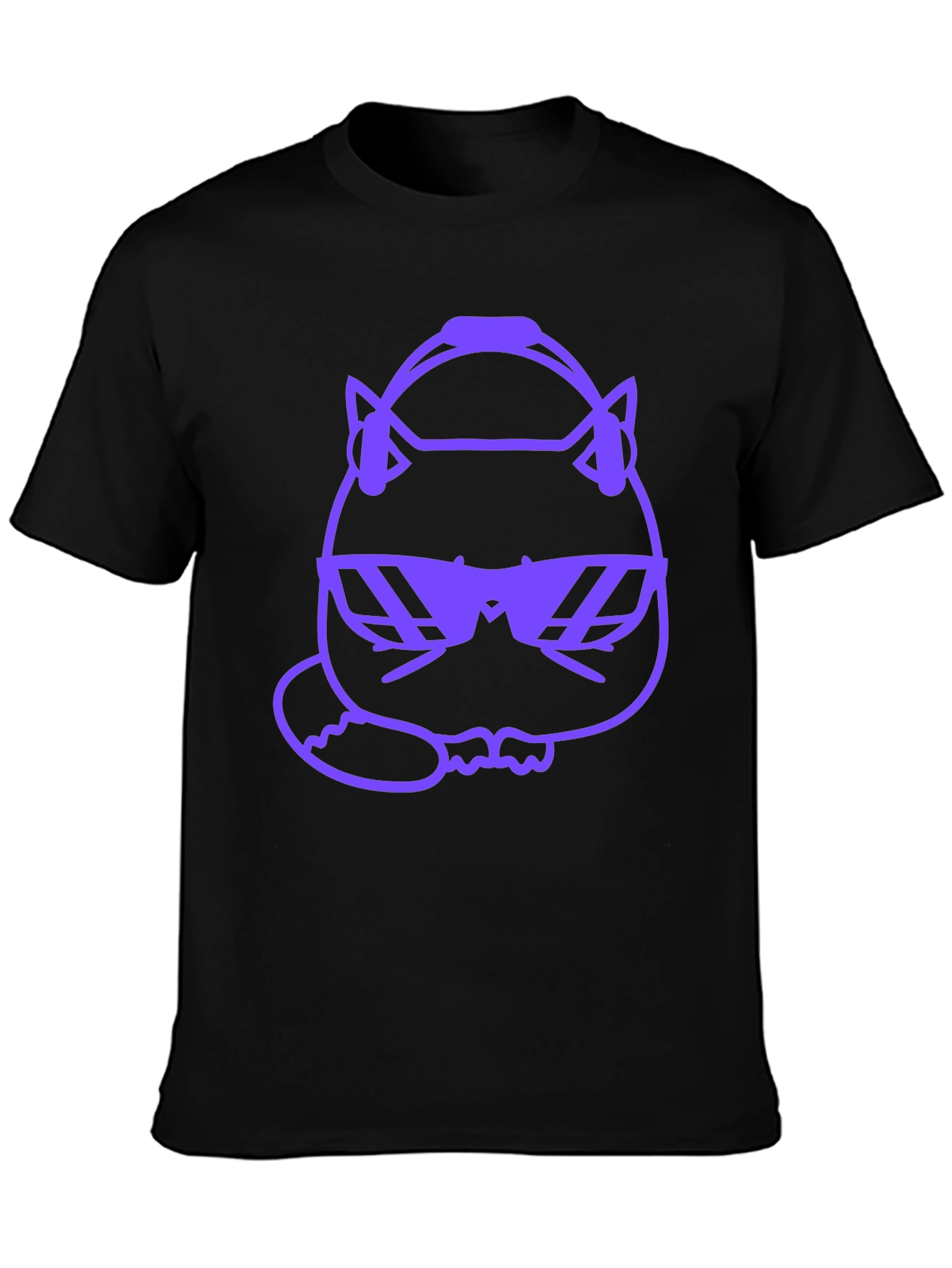 Cool Cat Graphic Tee - Purple Design
