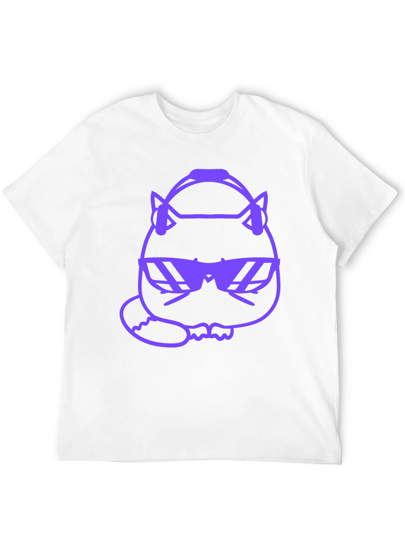 Cool Cat Graphic Tee - Purple Design