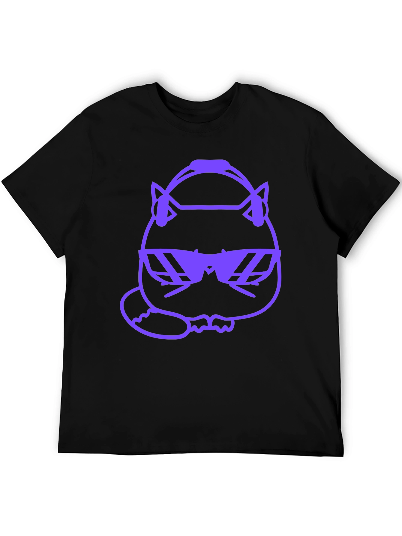Cool Cat Graphic Tee - Purple Design