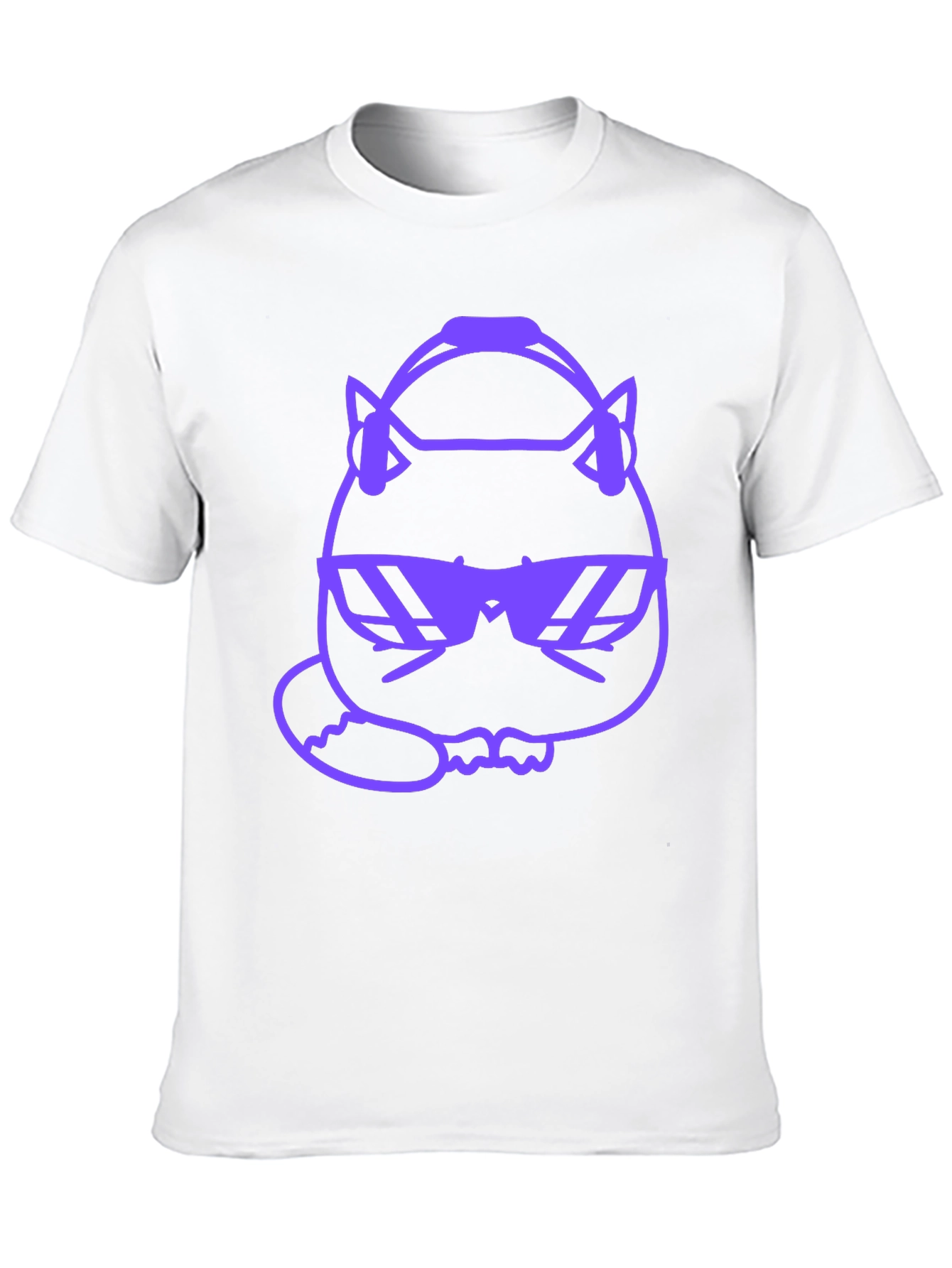 Cool Cat Graphic Tee - Purple Design