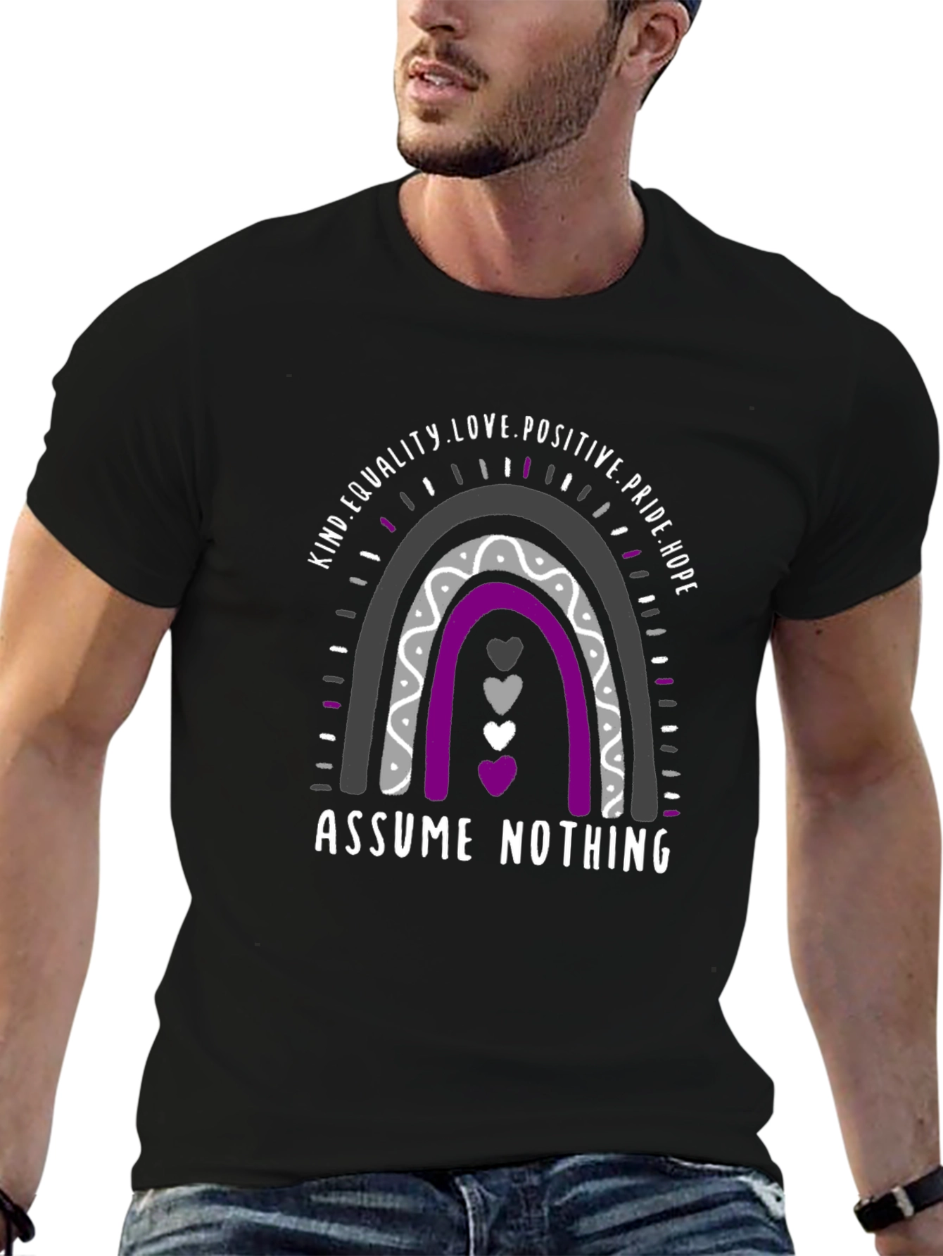 Ace Pride Rainbow T-Shirt - Assume Nothing