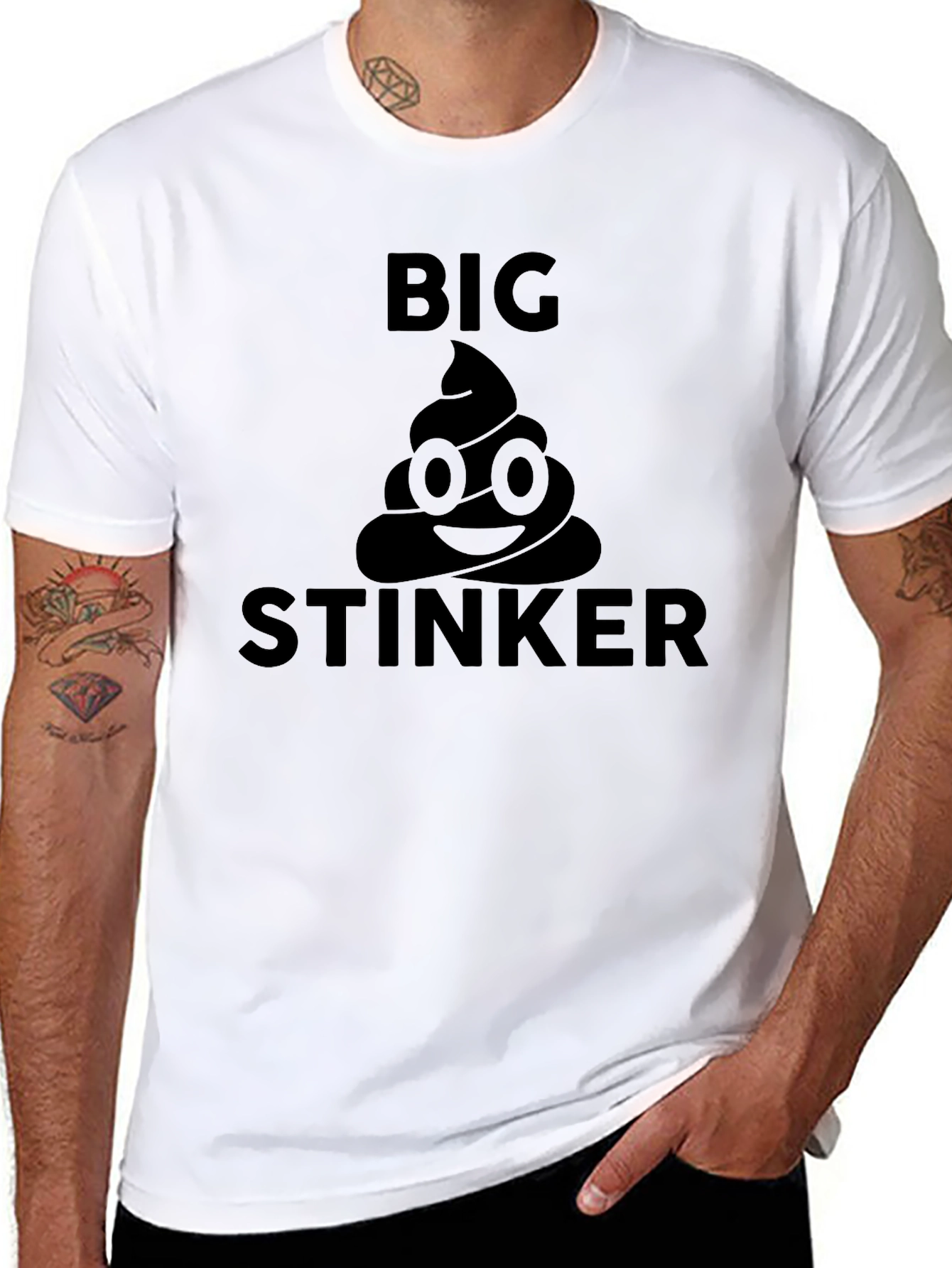 Big Stinker Emoji Graphic Tee - Black