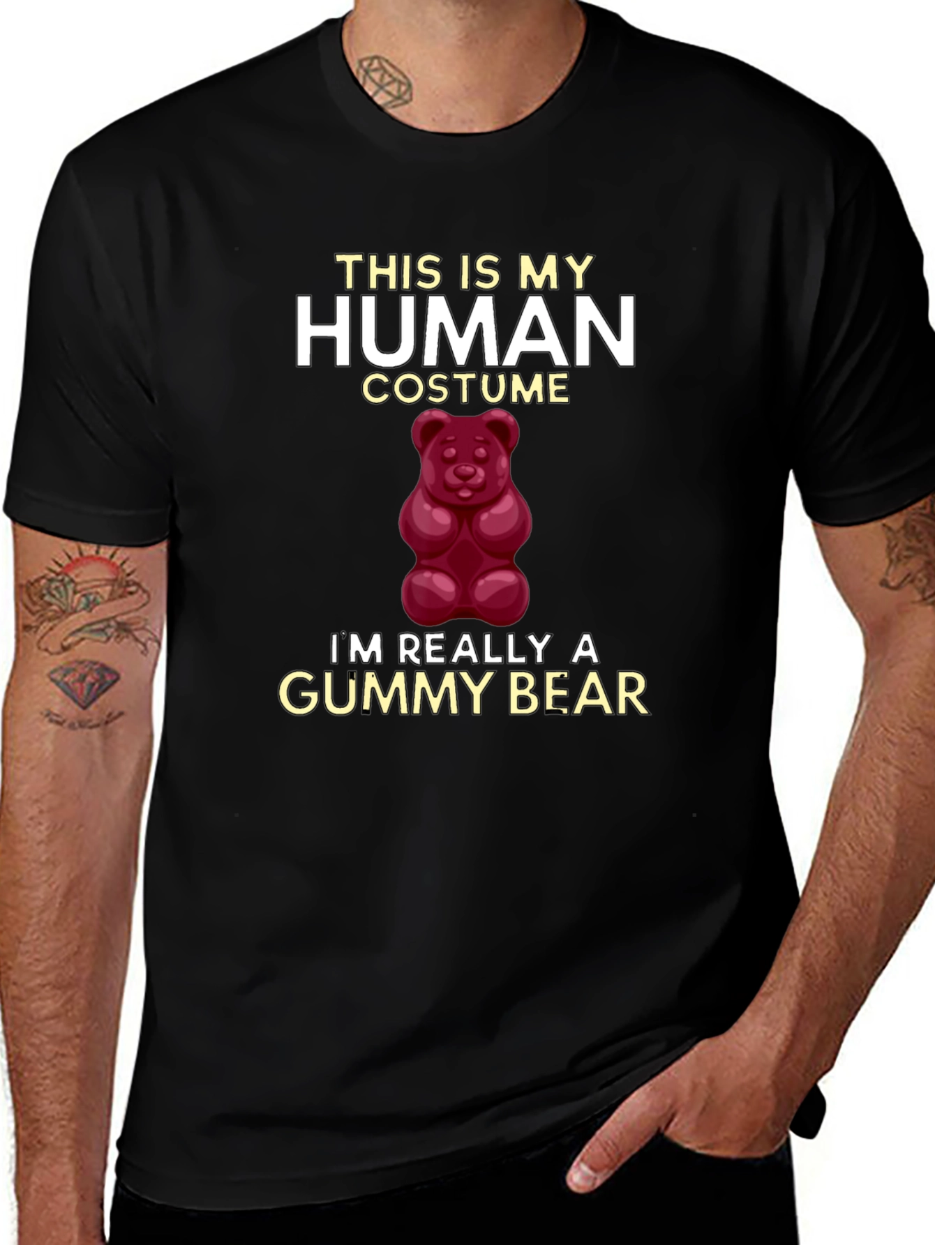 Human Costume Gummy Bear Graphic T-Shirt