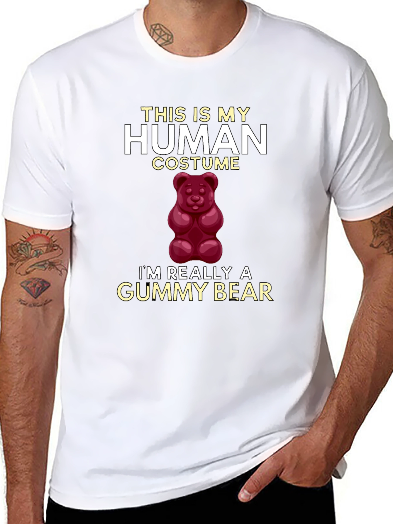 Human Costume Gummy Bear Graphic T-Shirt