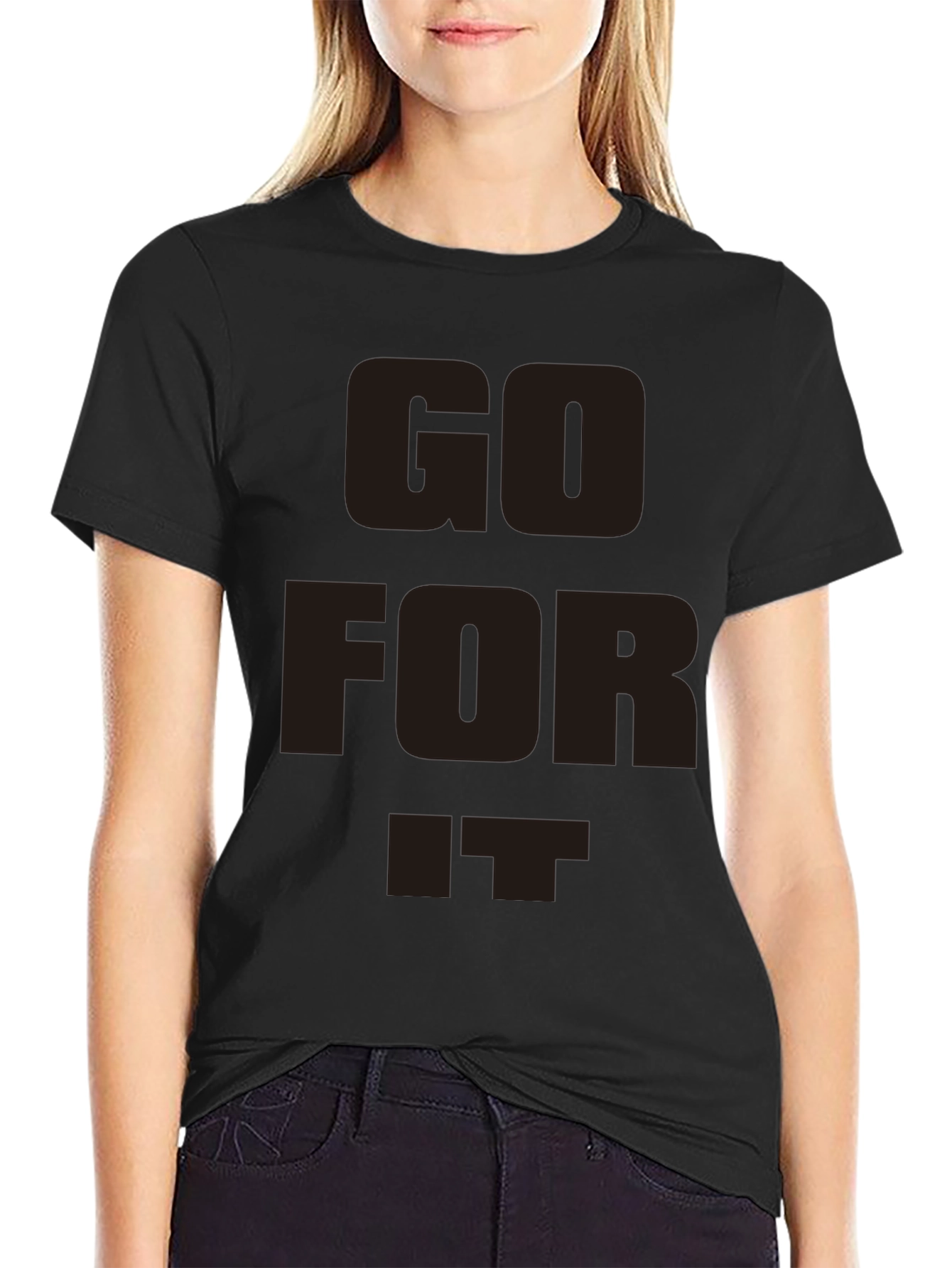 Go For It Black Graphic T-Shirt