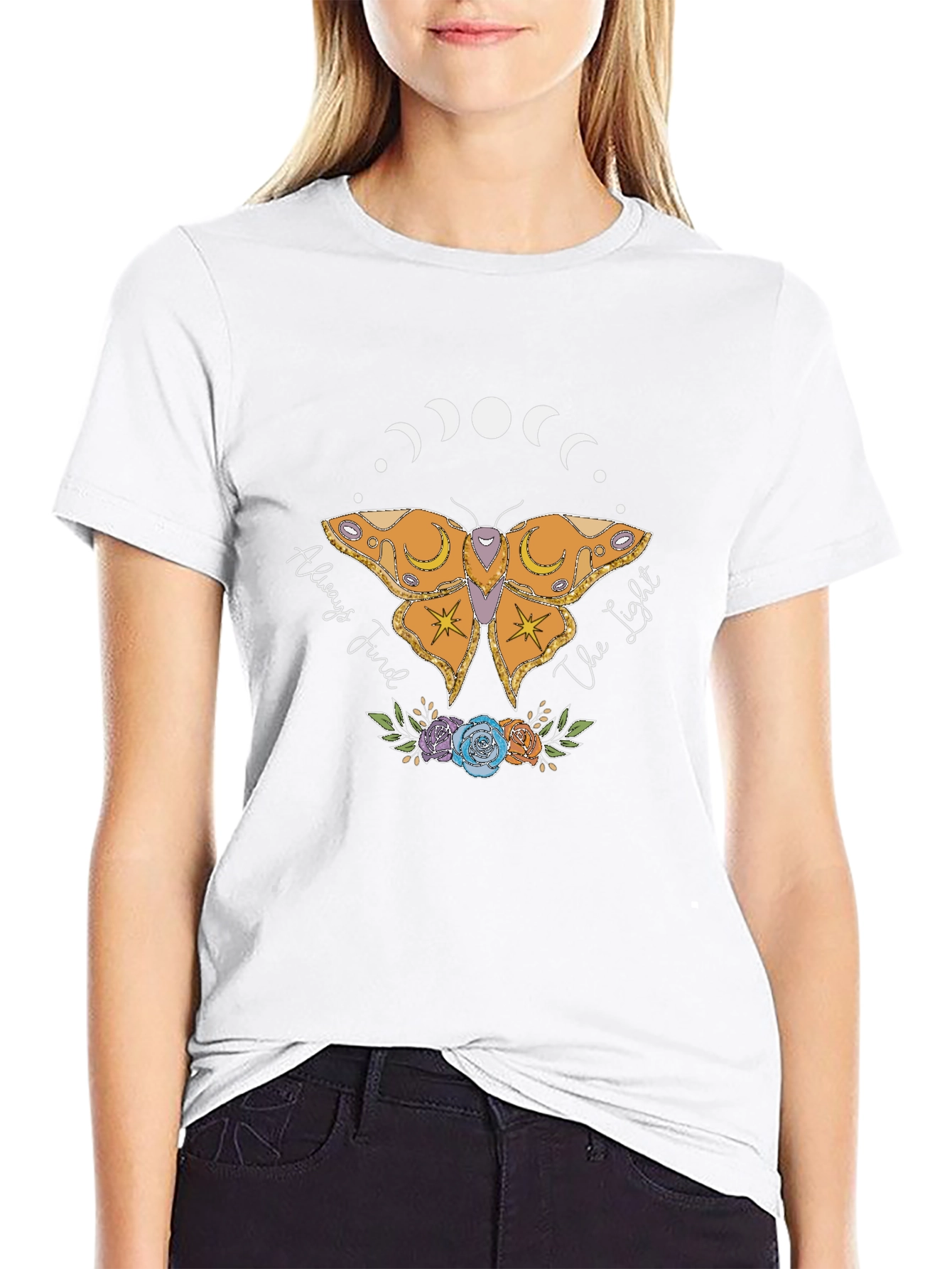 Always Find The Light Butterfly Graphic Tee