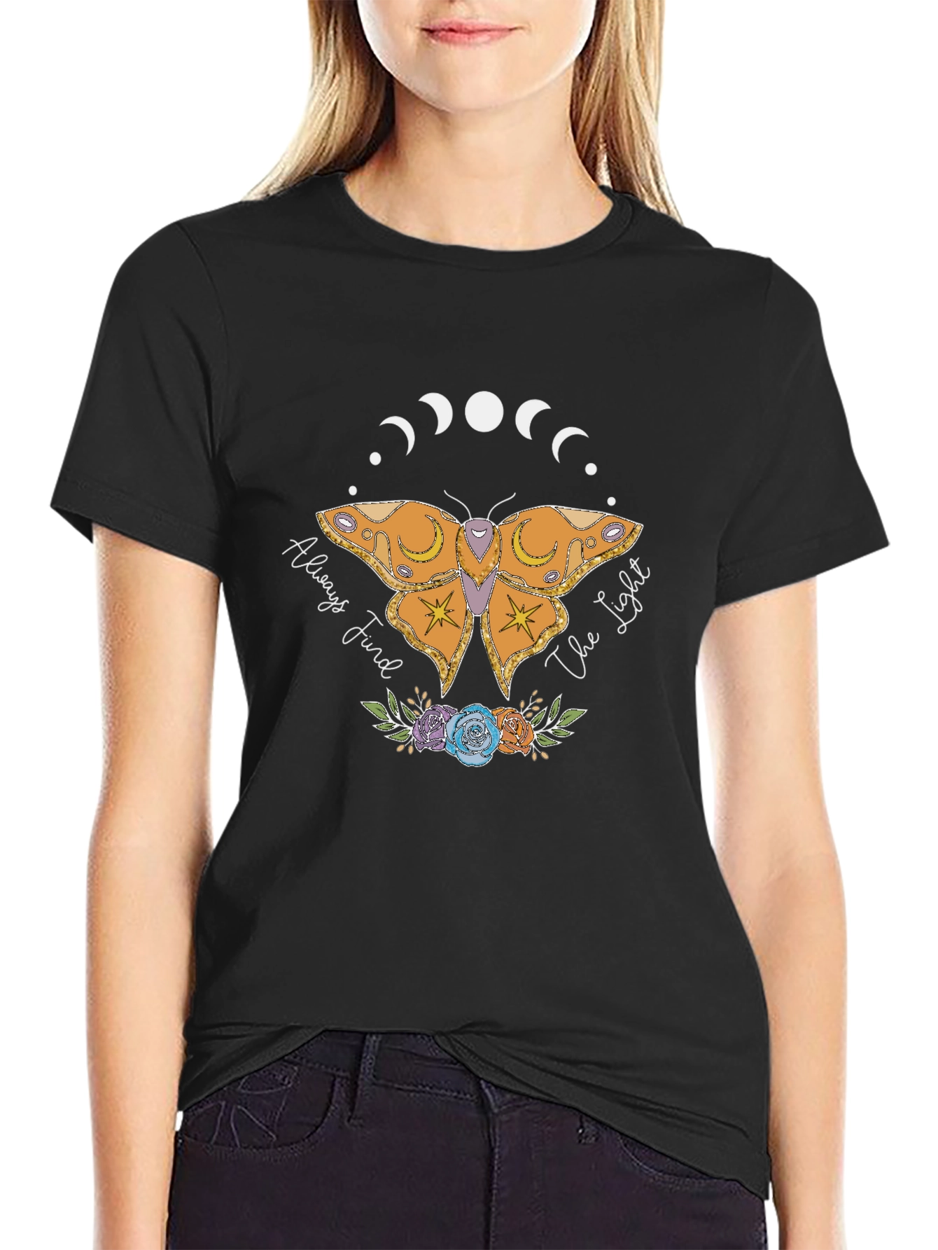 Always Find The Light Butterfly Graphic Tee