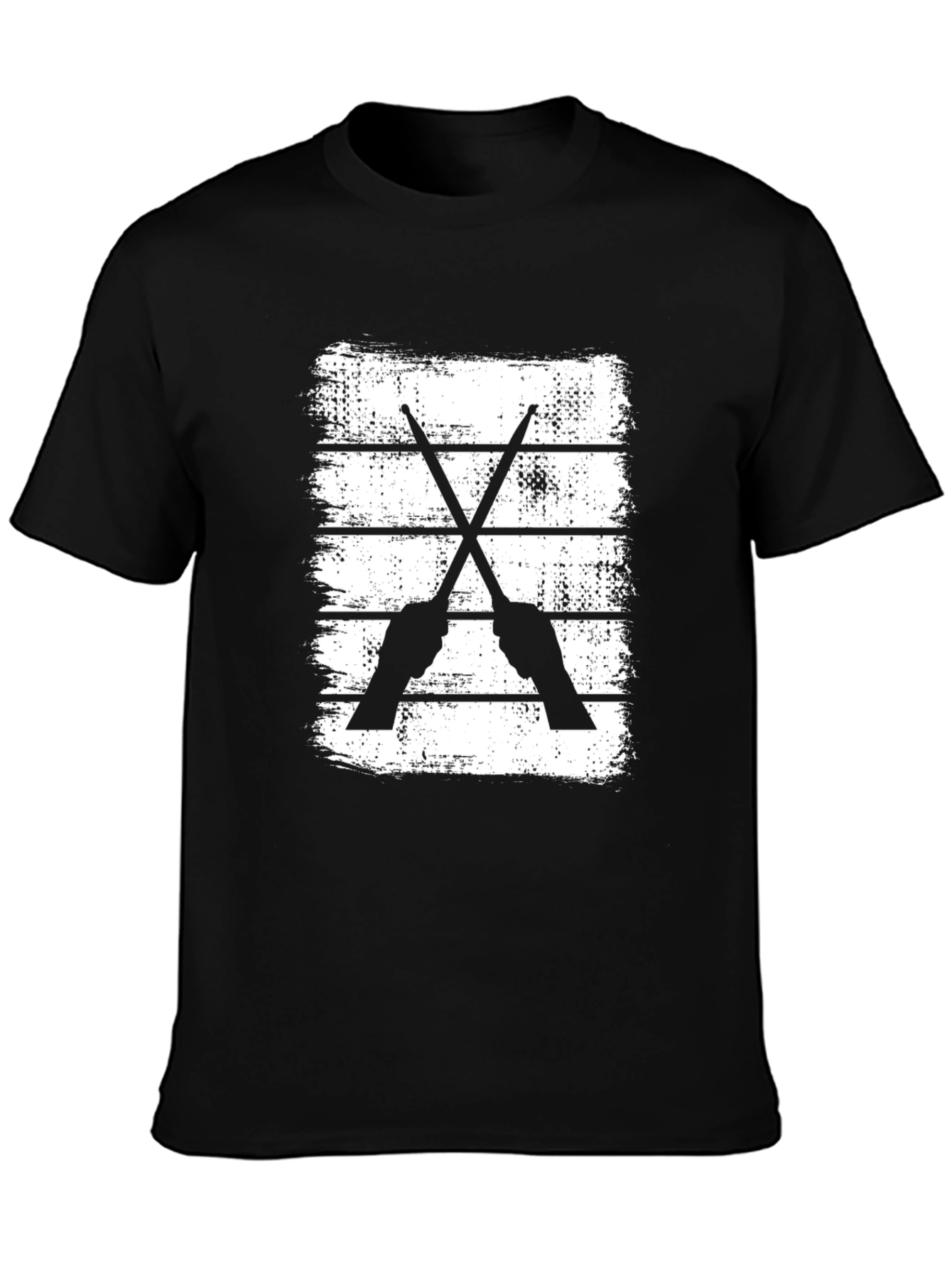 Drummer Sticks Black T-Shirt for Music Lovers