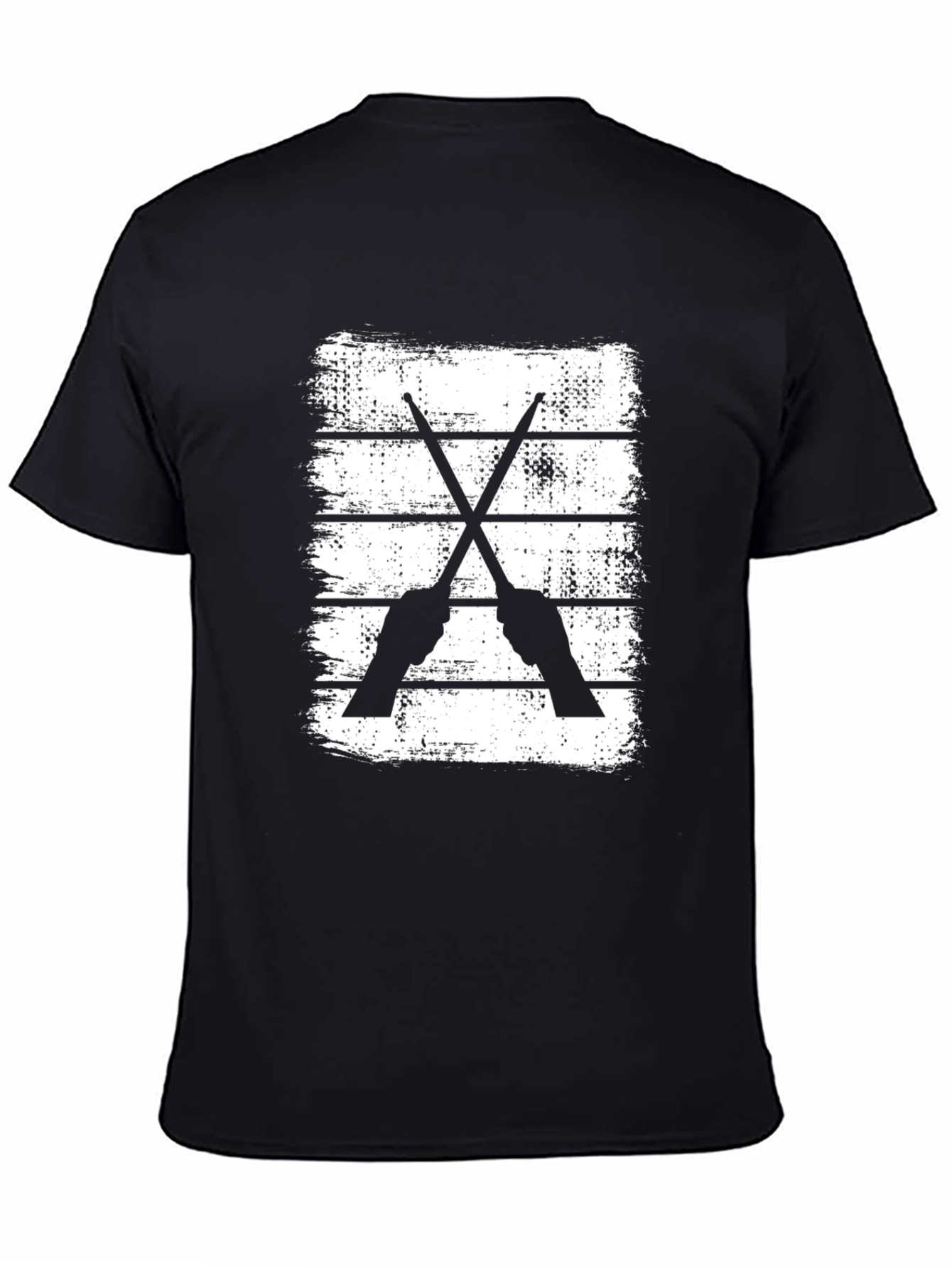 Drummer Sticks Black T-Shirt for Music Lovers