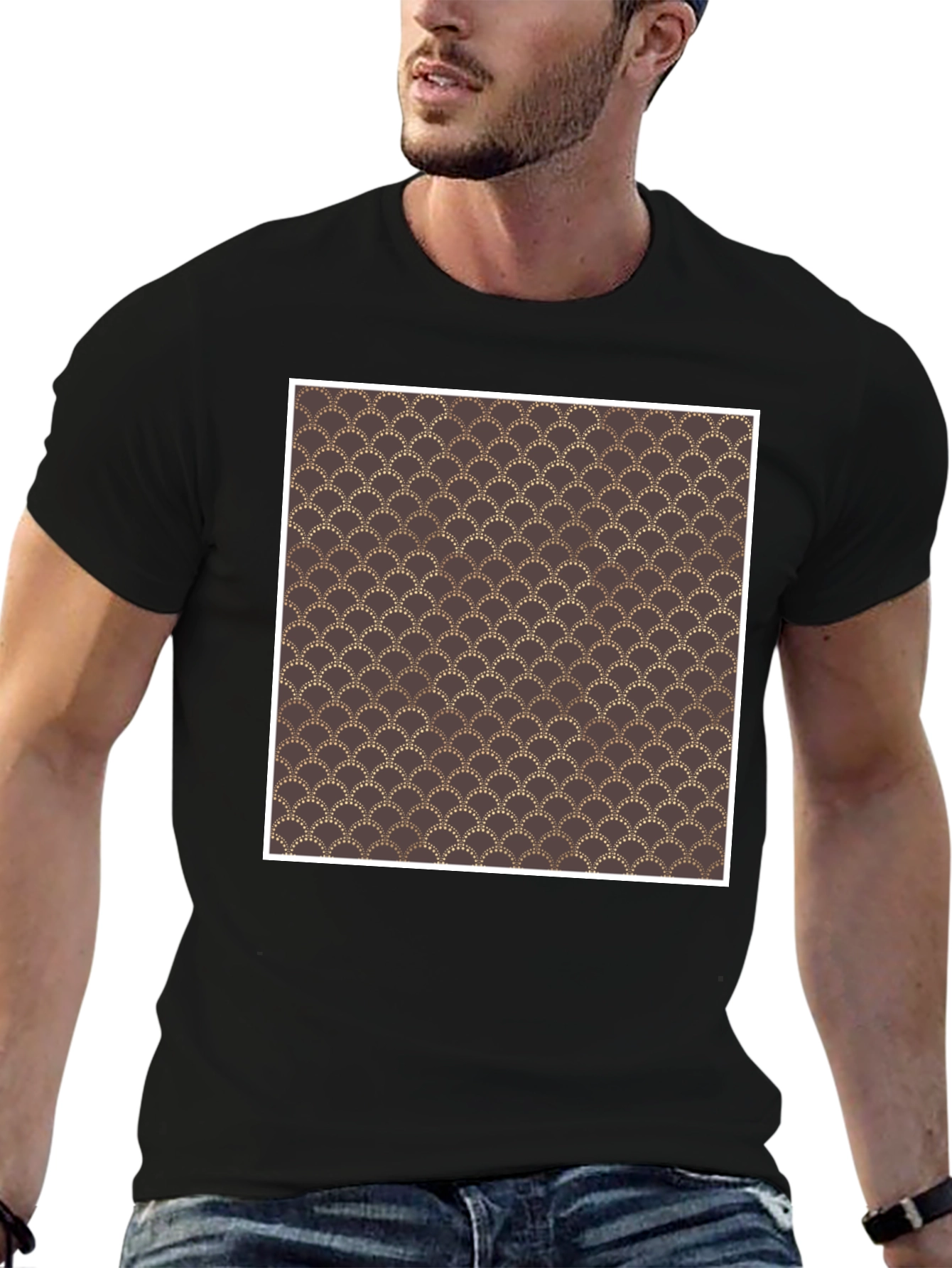 Art Deco Pattern Black T-Shirt