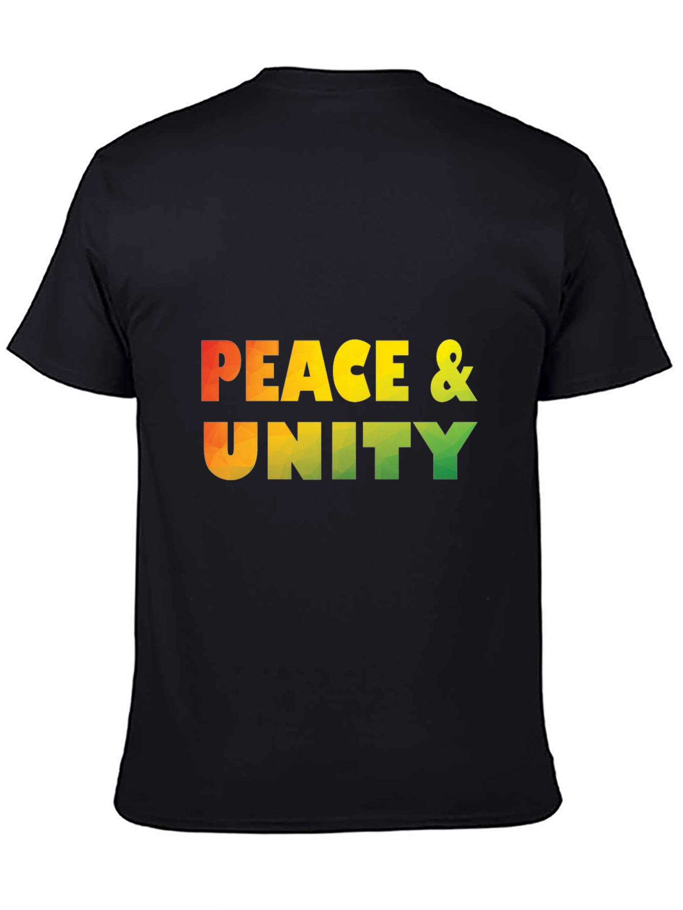 Peace & Unity Graphic Print Black T-Shirt