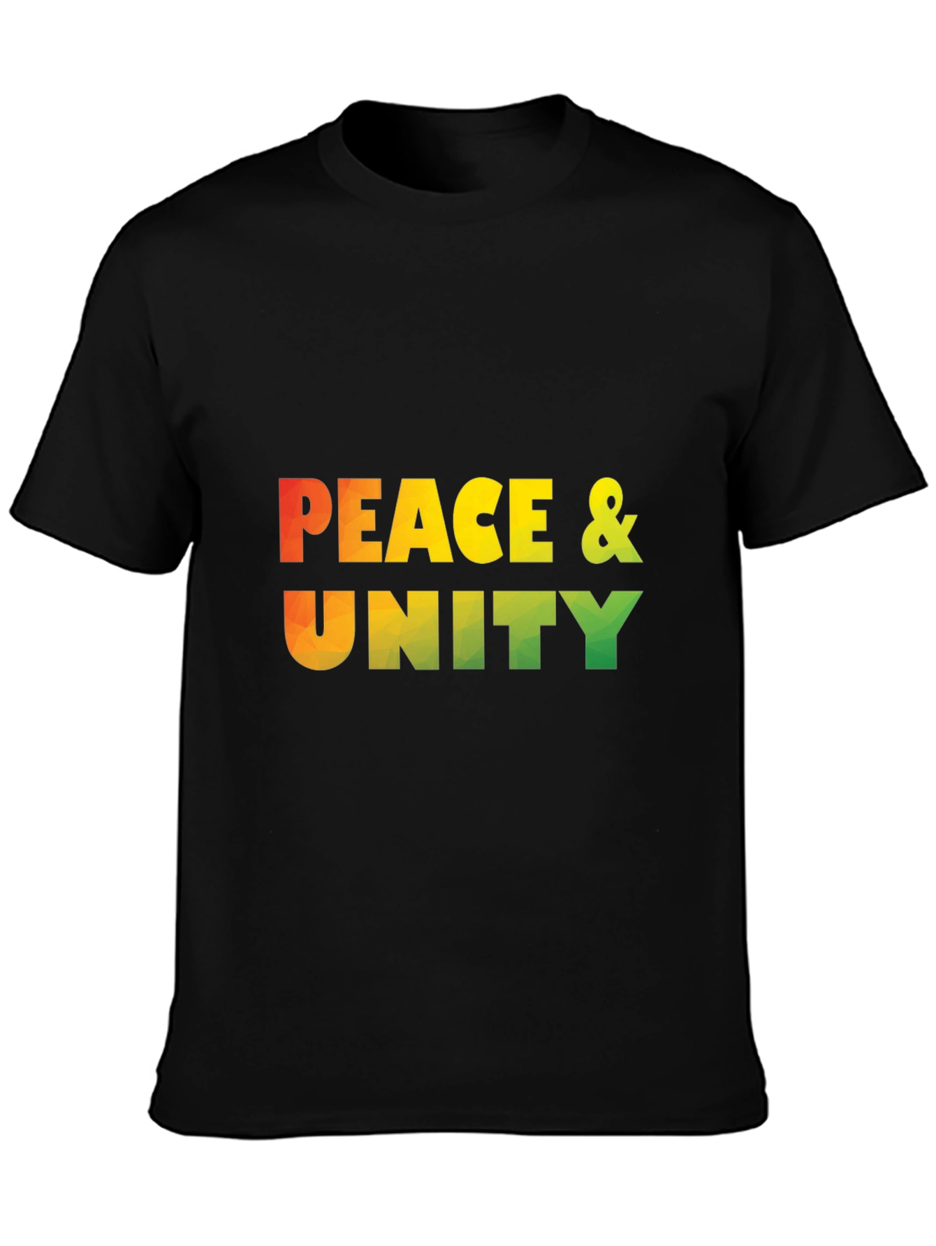 Peace & Unity Graphic Print Black T-Shirt