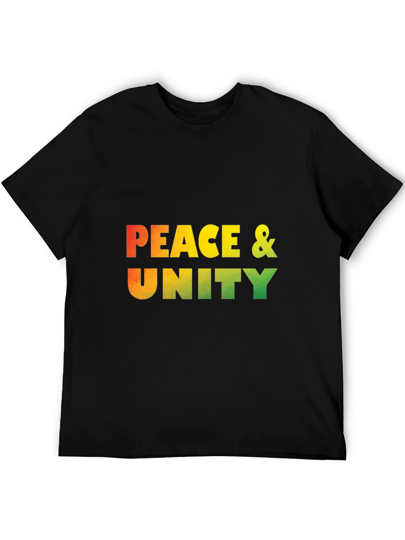 Peace & Unity Graphic Print Black T-Shirt