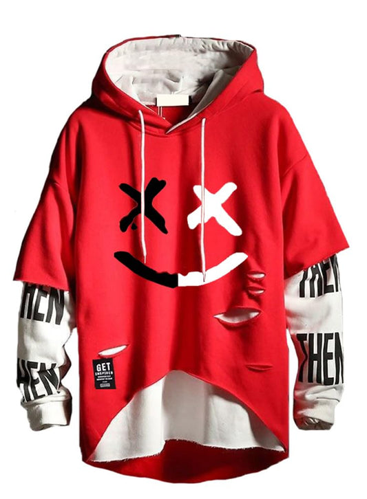 Hello MrLin Men's Techwear Hip Hop Hoodie Japanese Streetwear Patchwork Urban Jumper