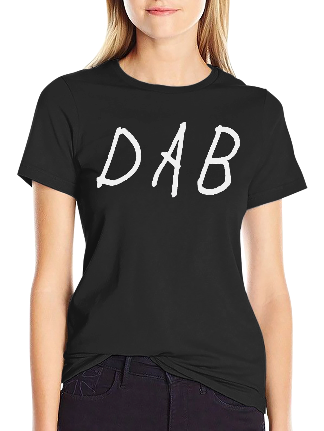 DAB Text Graphic Black Tee